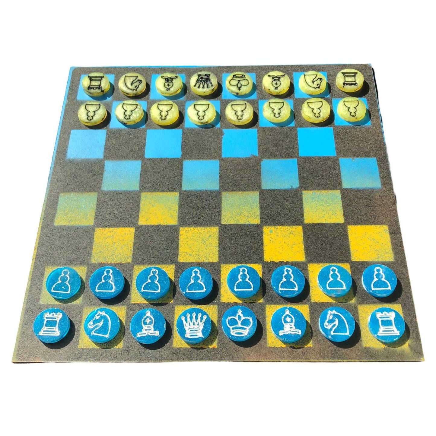 Chess Set - Blue Green Duality