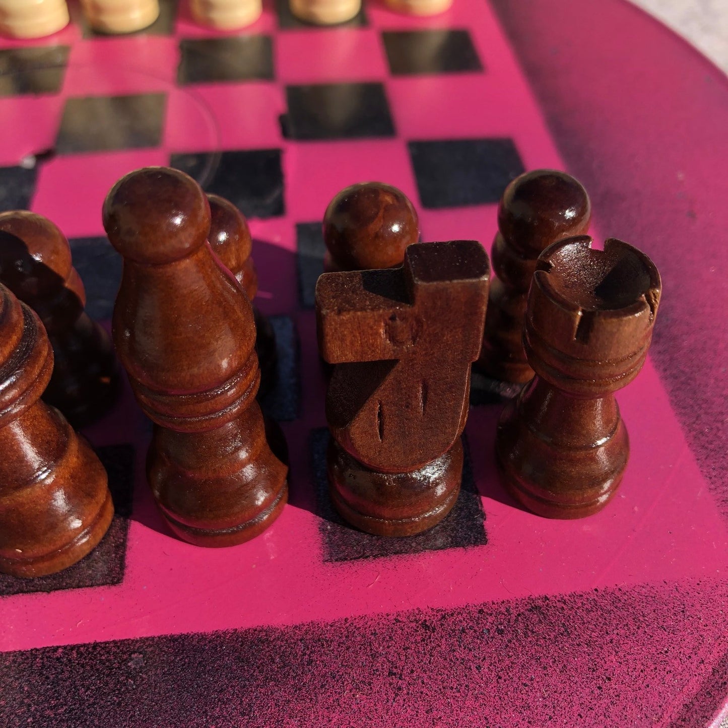 Vinyl Chess Set - Hot Pink