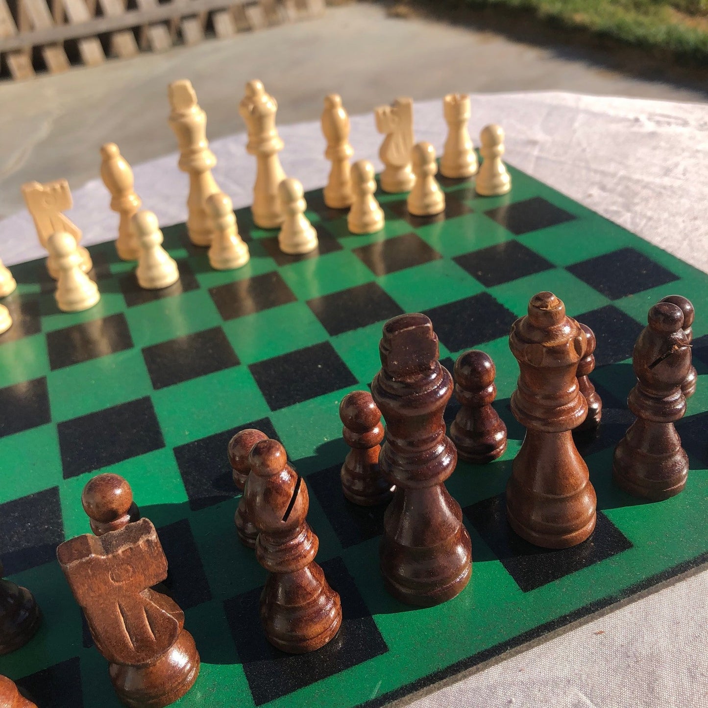 Chess Set - Green & Black