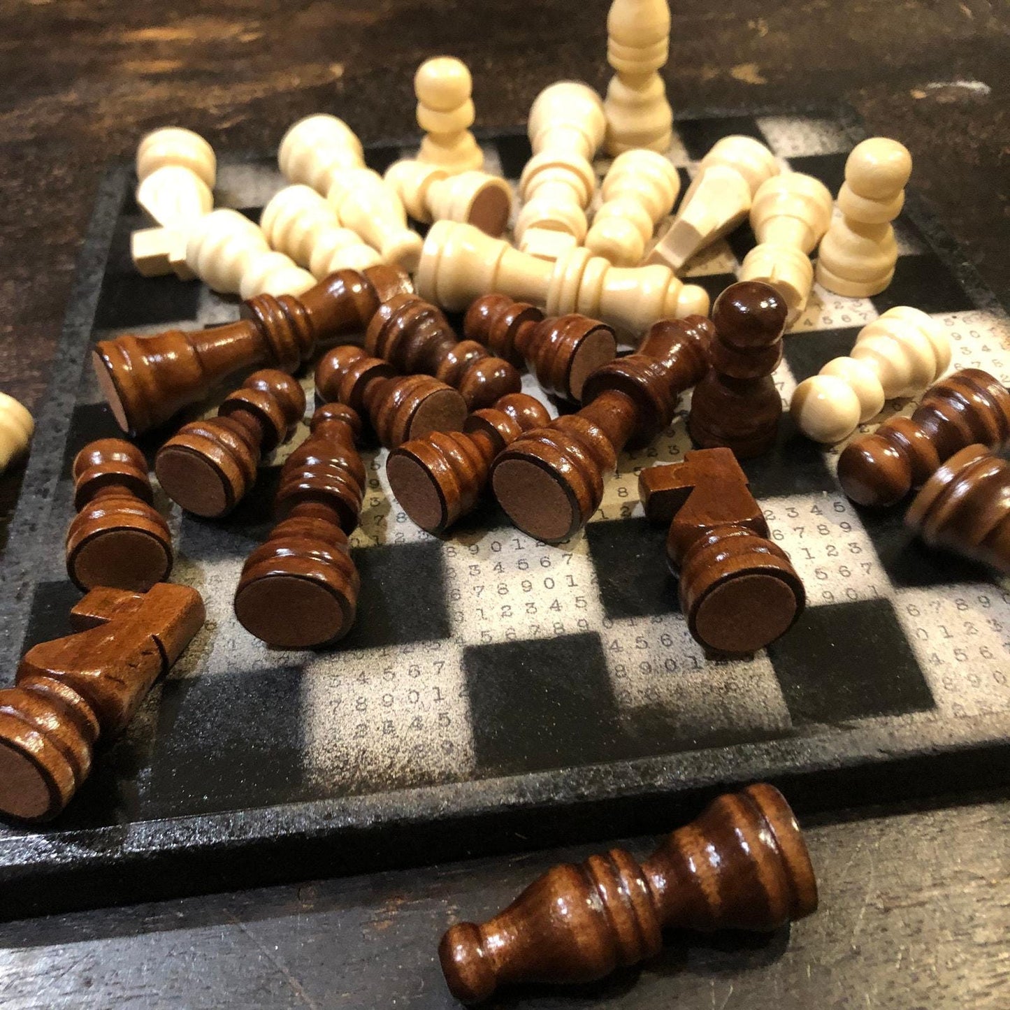 Scrapbook Chess Set - Black & White Numbers