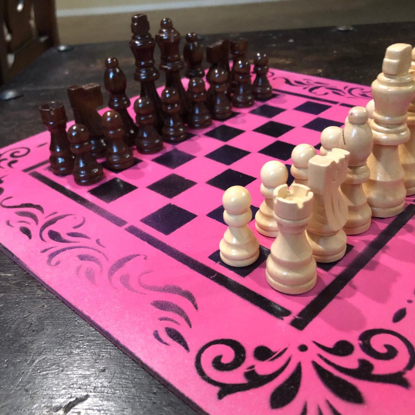 Chess Set - Hot Pink & Black