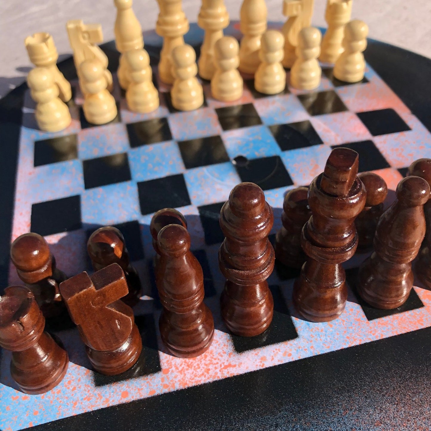 Vinyl Chess Set - Orange Sky