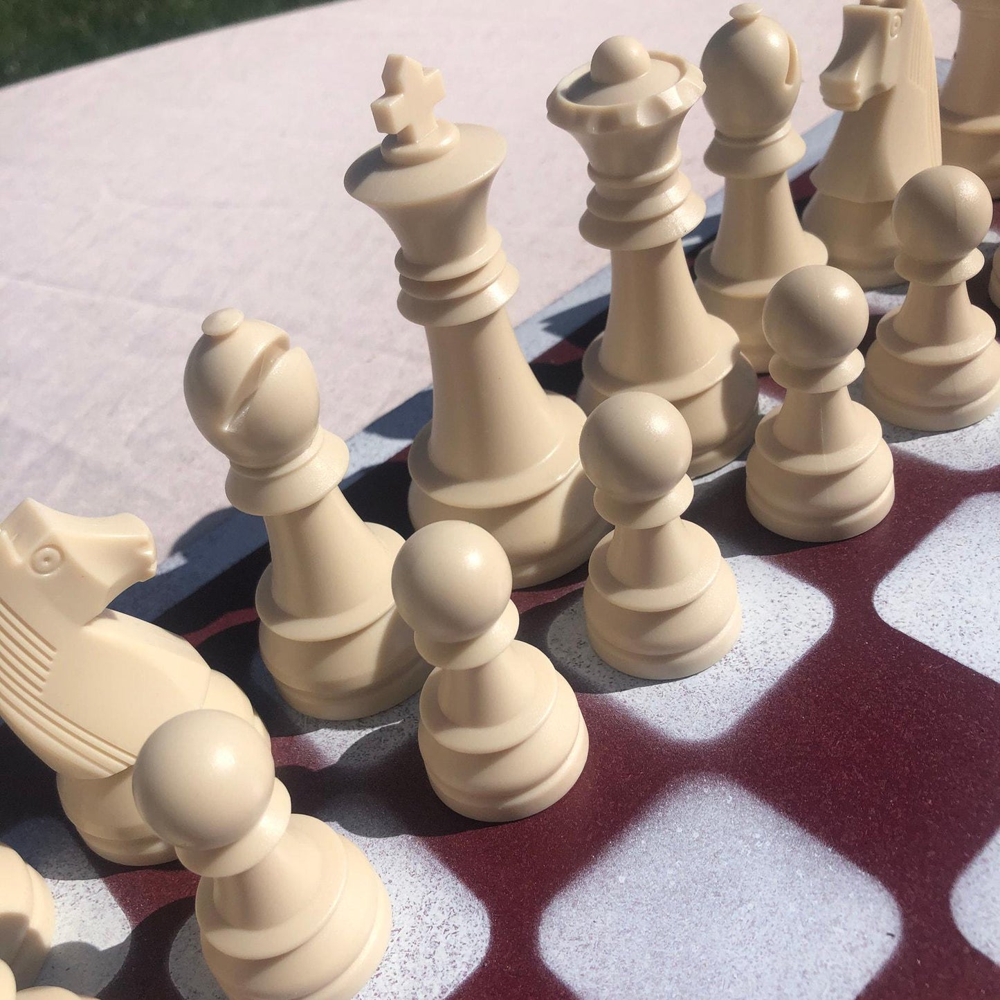 Large Chess Set - Red & White