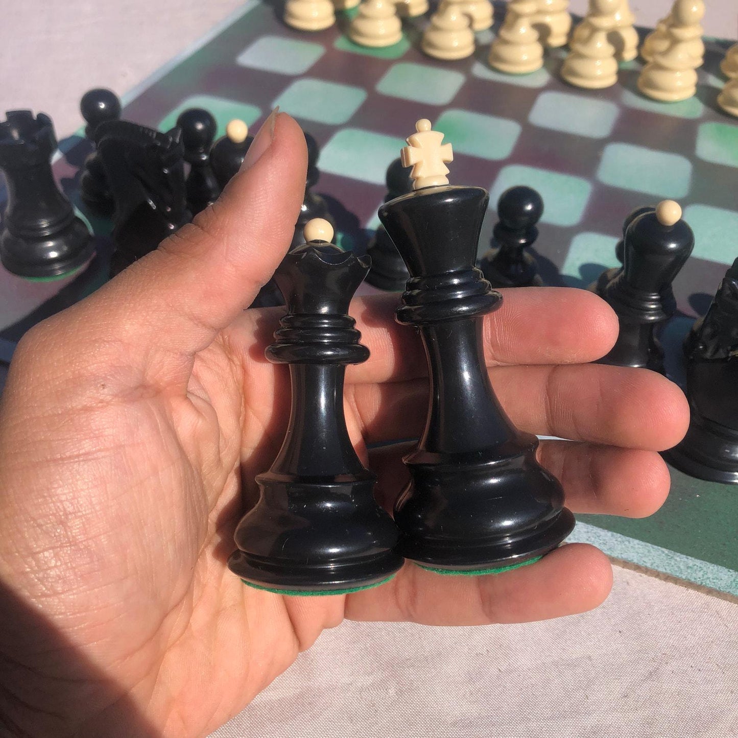 Large Chess Set - Berry Green