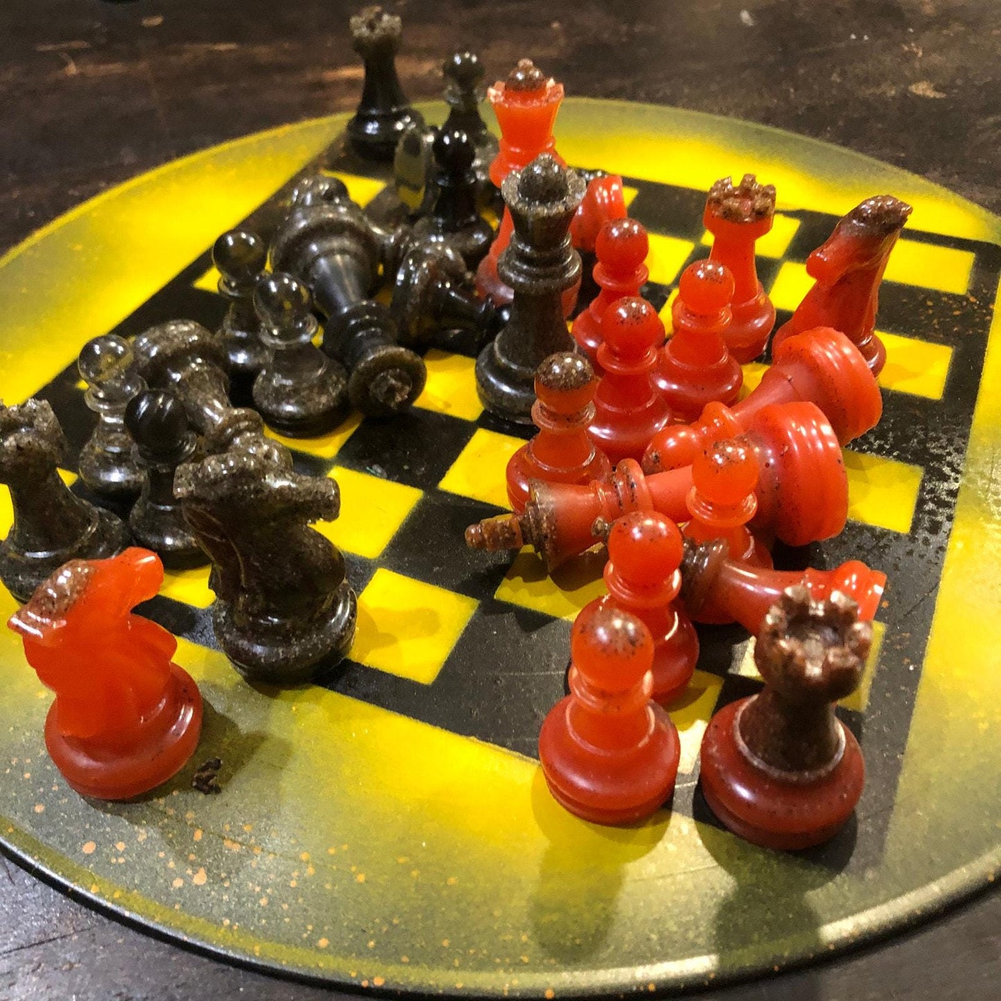 Vinyl Chess Set - Super Yellow (Resin Pieces)