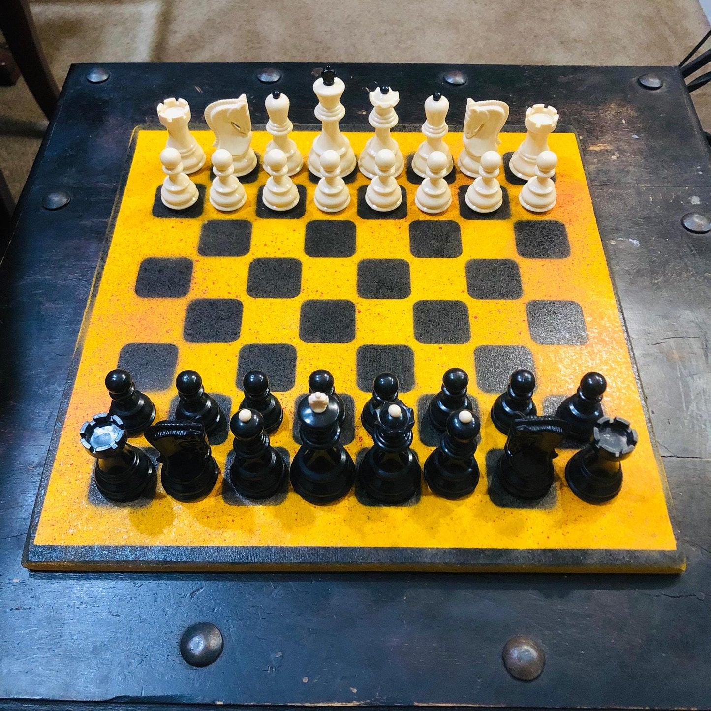 Large Chess Set - Yellow Blood Mist