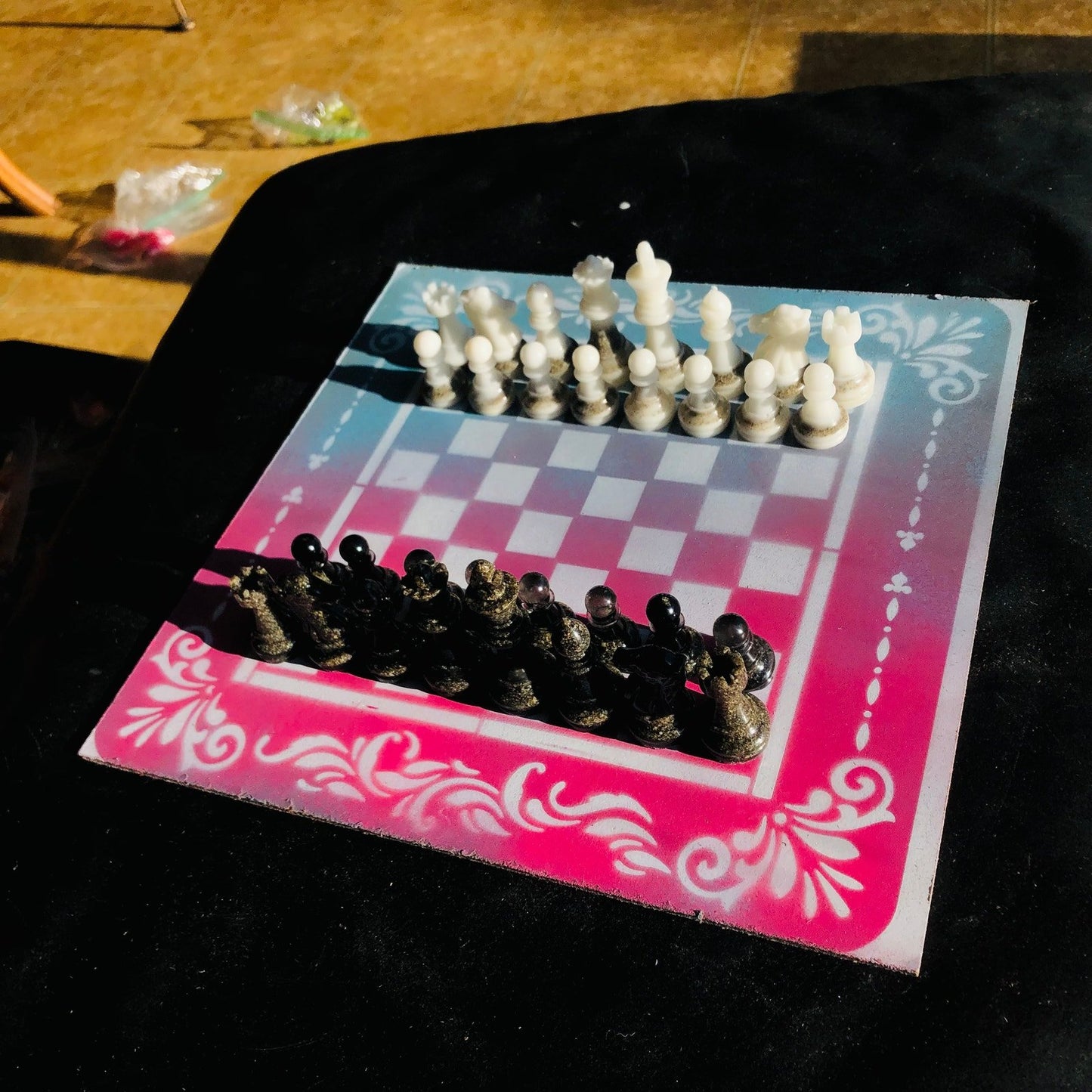 Chess Set - Pink & Blue Royal