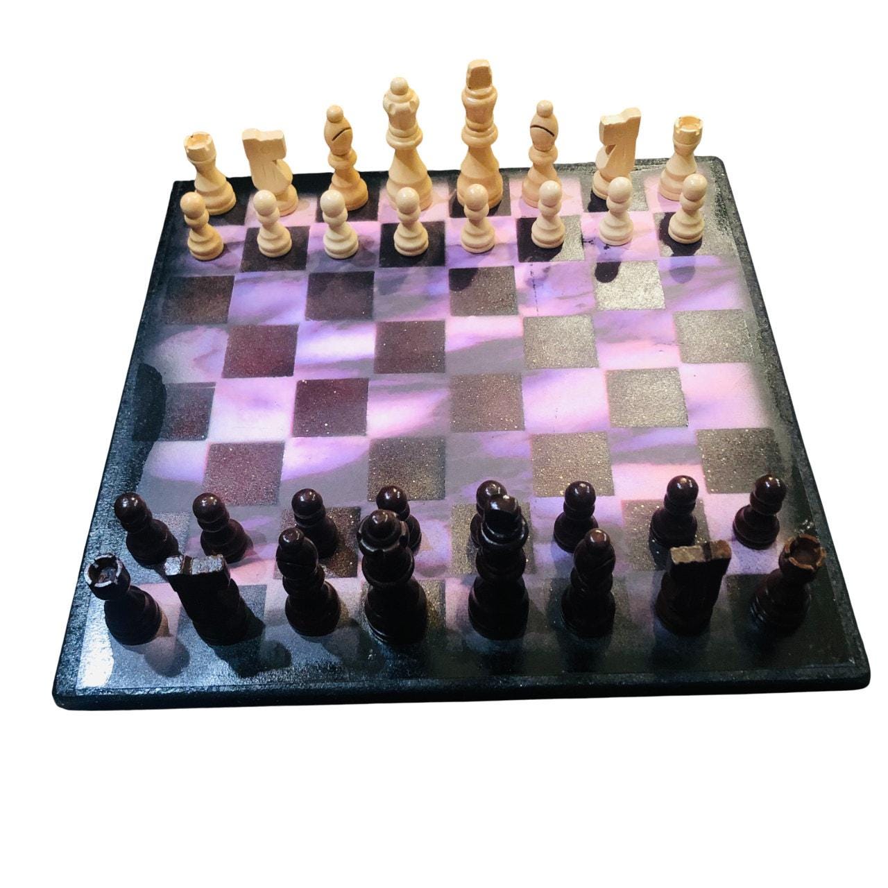 Scrapbook Chess Set - Purple Wave