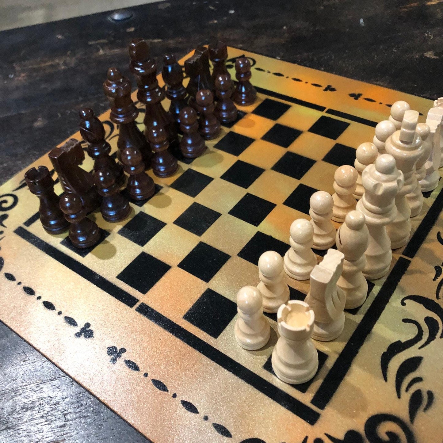 Chess Set - Amber Orange