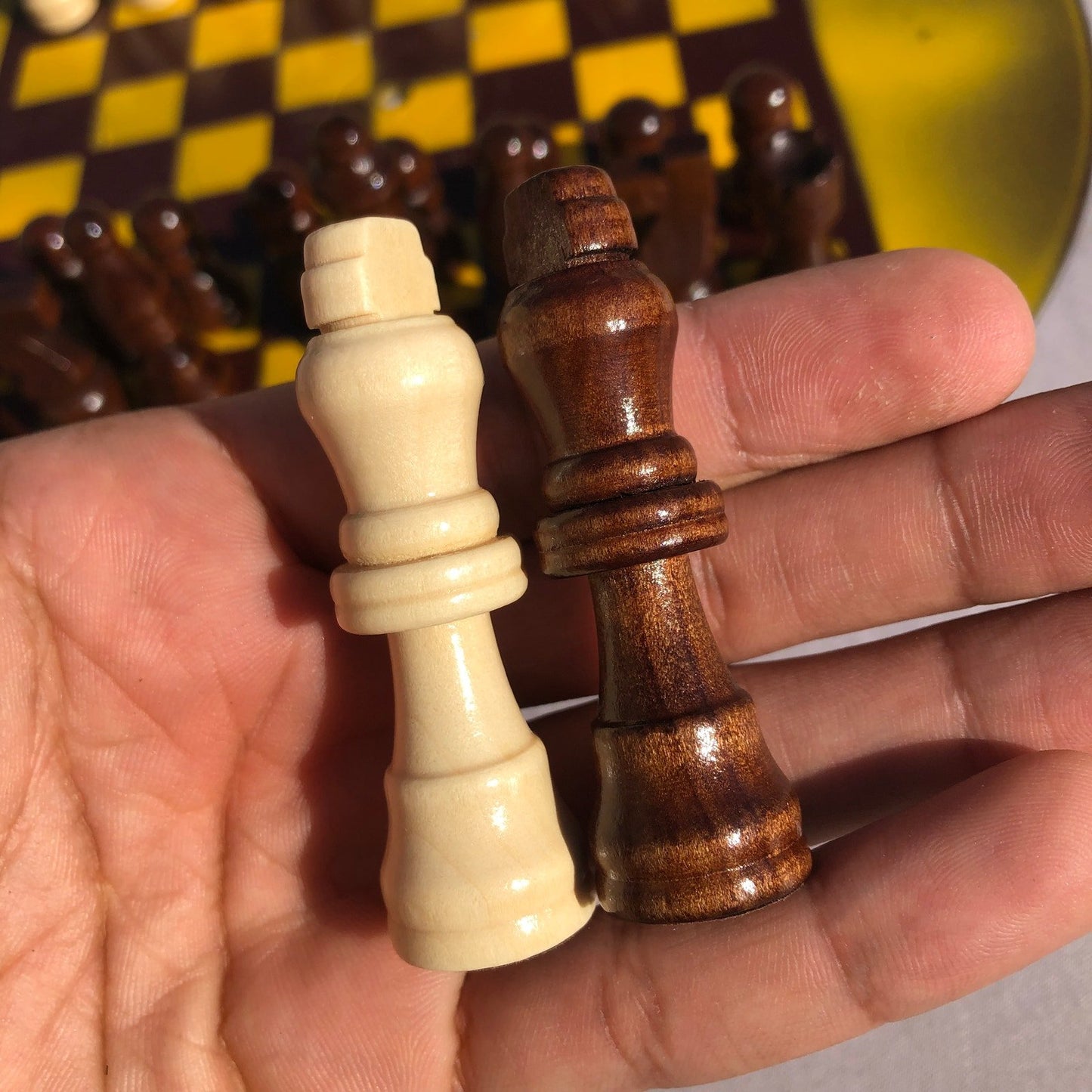 Vinyl Chess Set - Chocolate Yellow