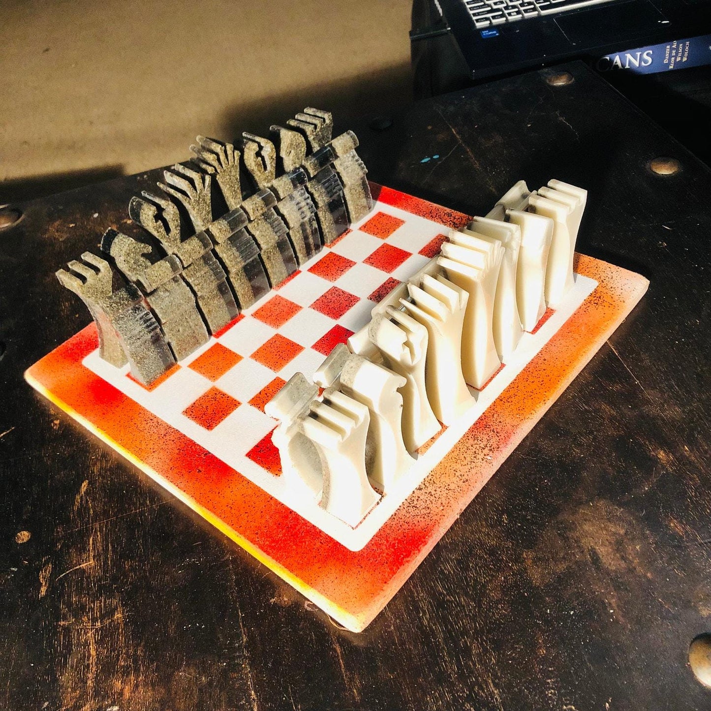 Chess Set - Red Orange Fire Royal Edition