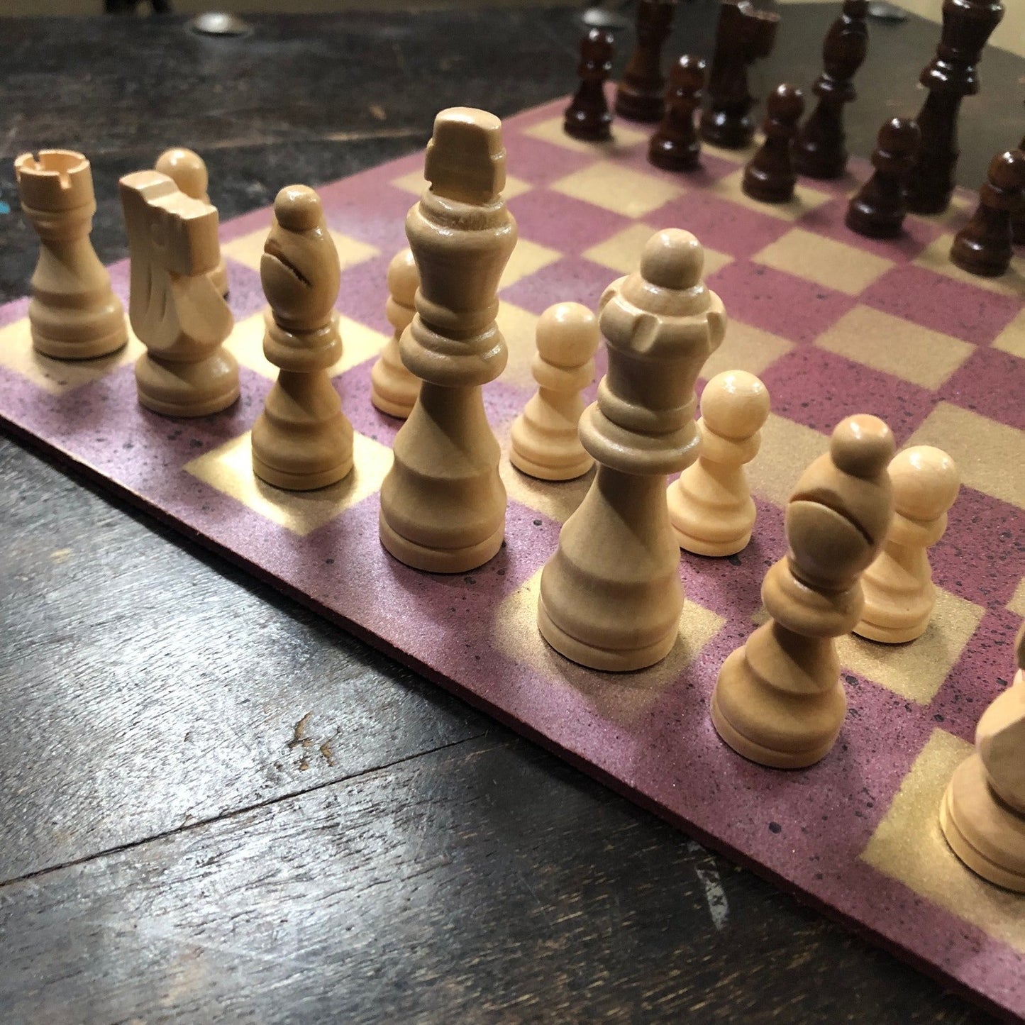 Painted Chess Set - Violet Gold