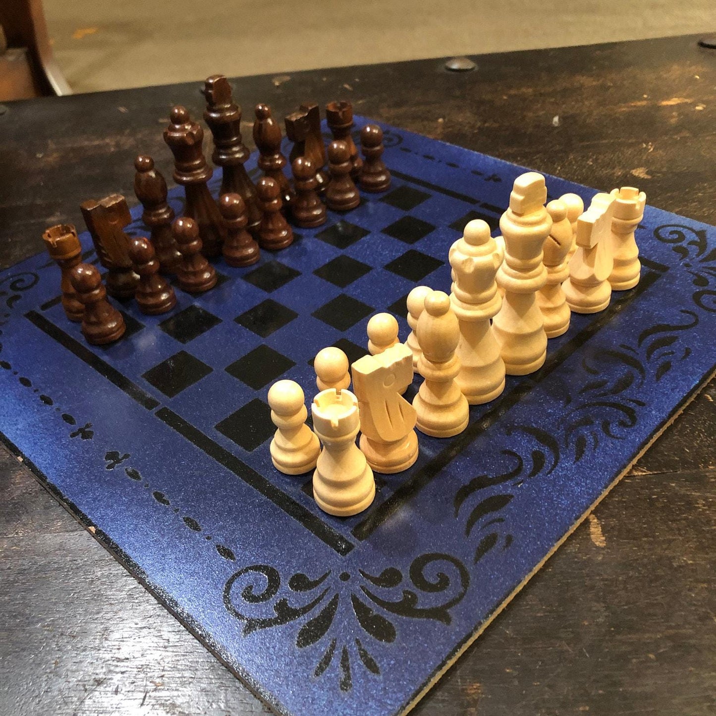 Chess Set - Navy Blue