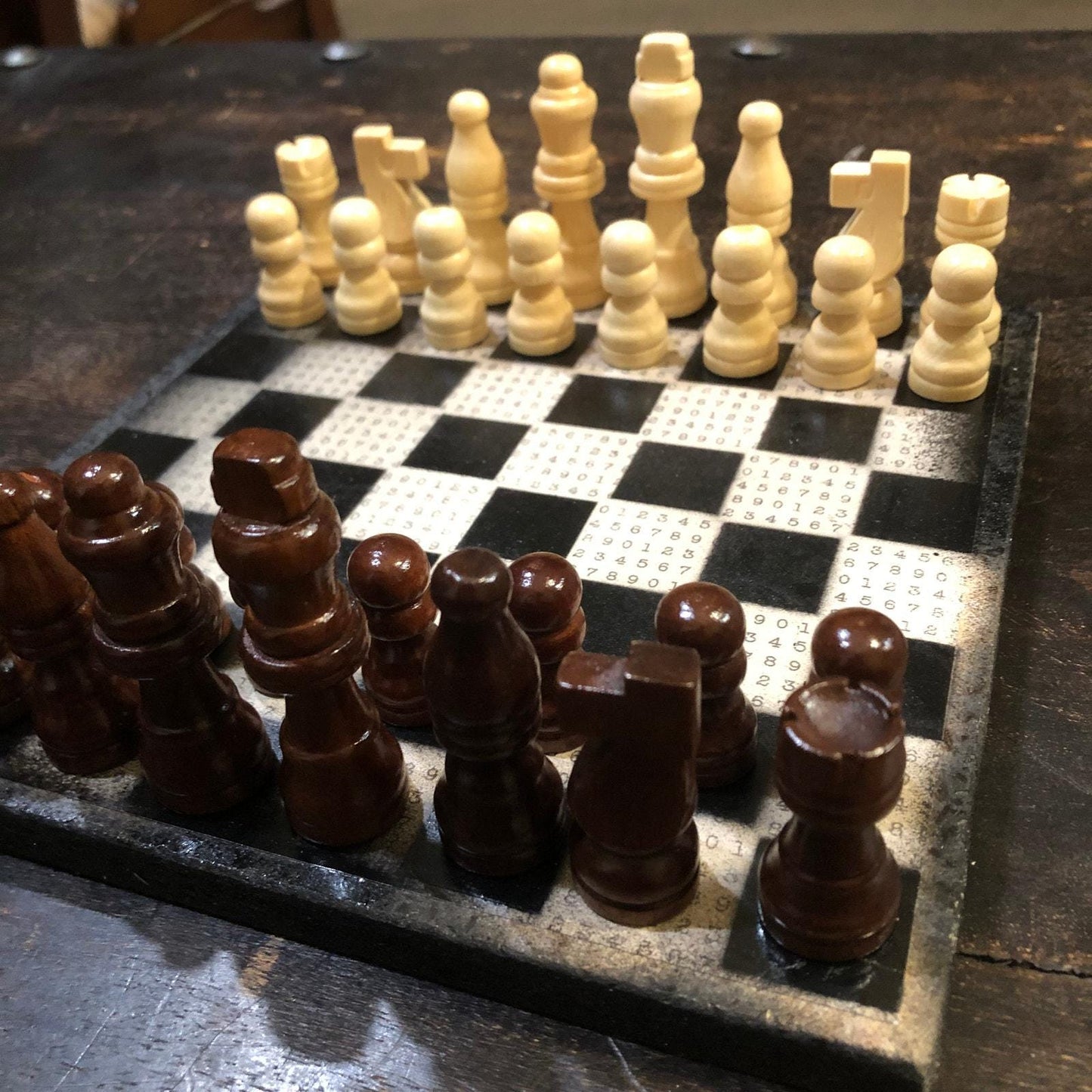 Scrapbook Chess Set - Black & White Numbers