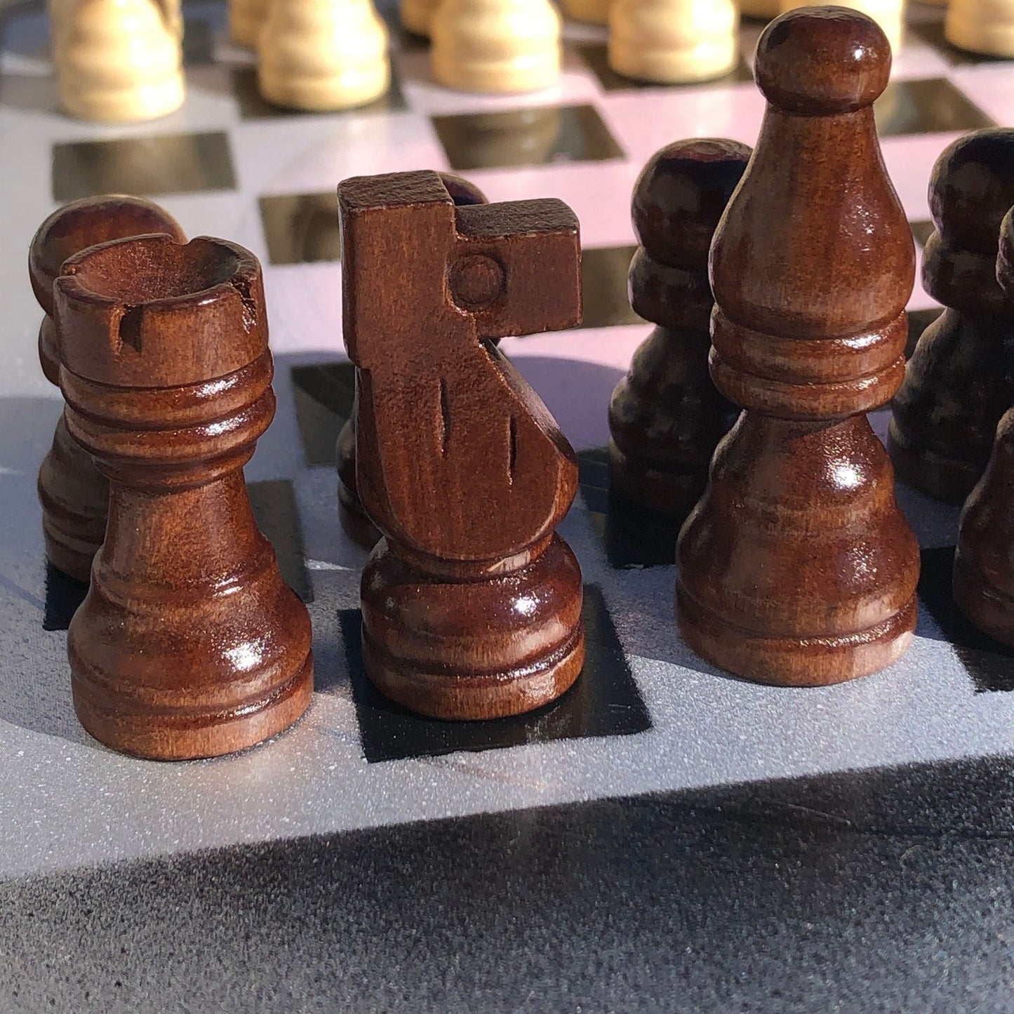 Vinyl Chess Set - Blush Pink