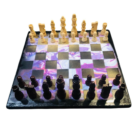 Scrapbook Chess Set - Purple Mix