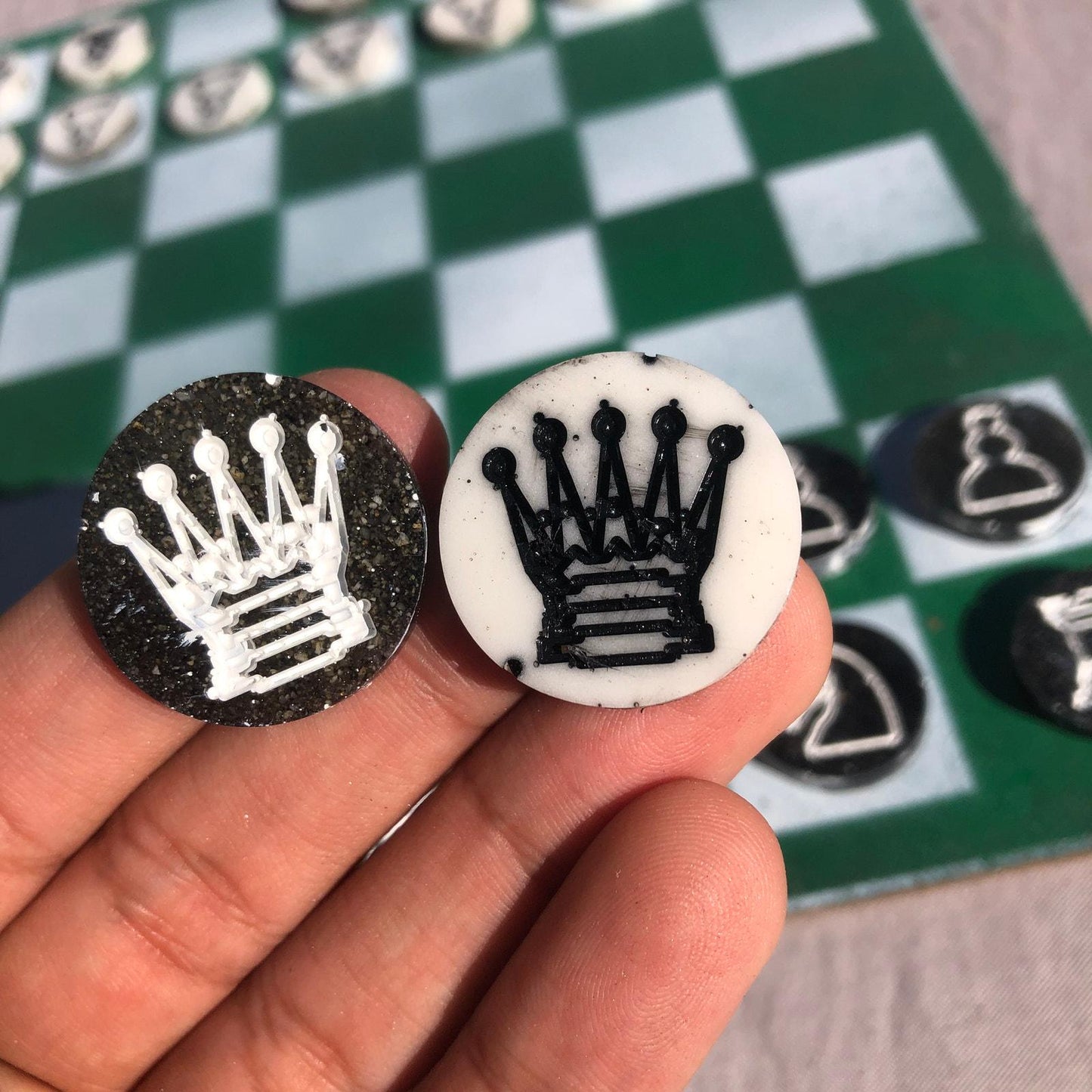 Chess Set - Green & White