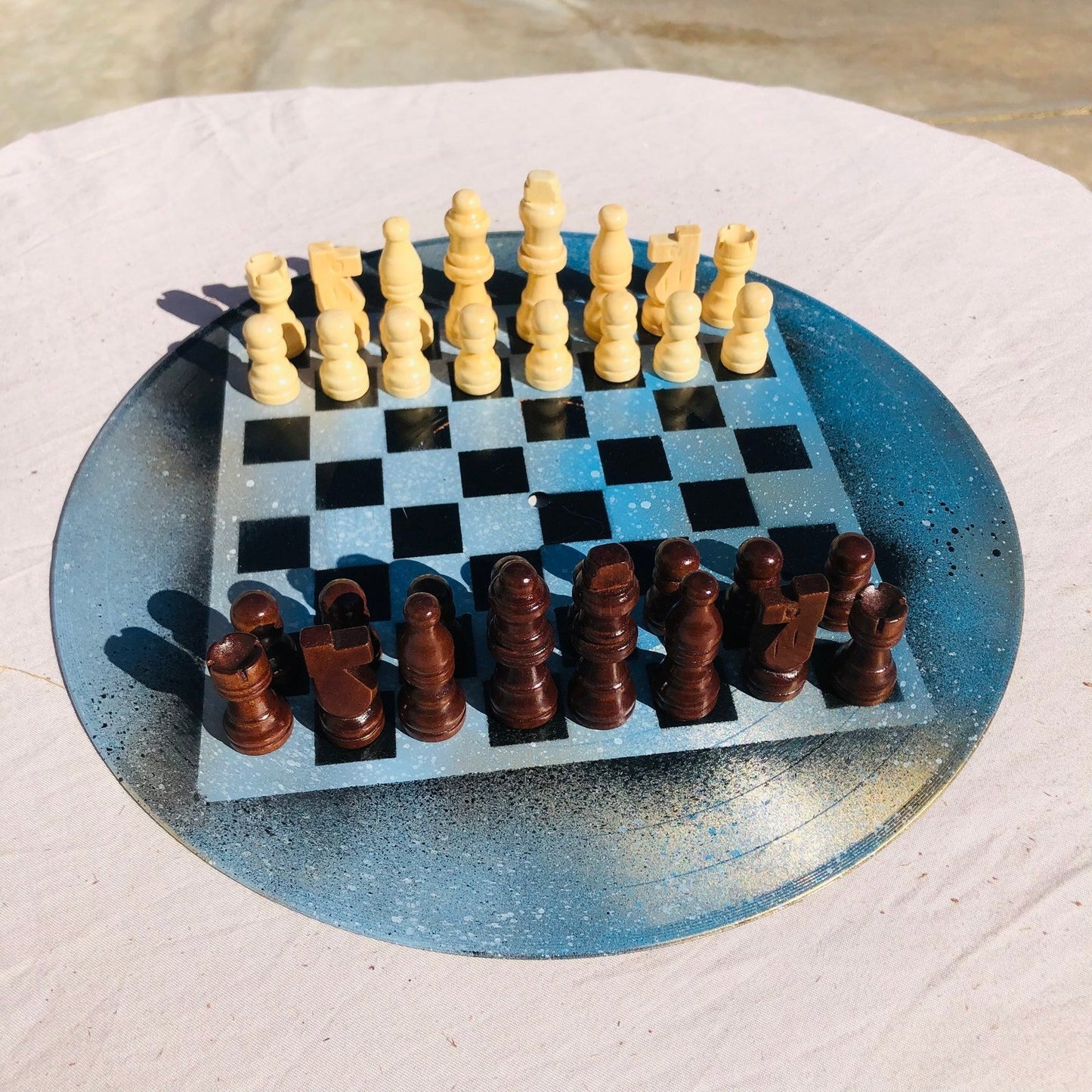 Vinyl Chess Set - Blue Ice