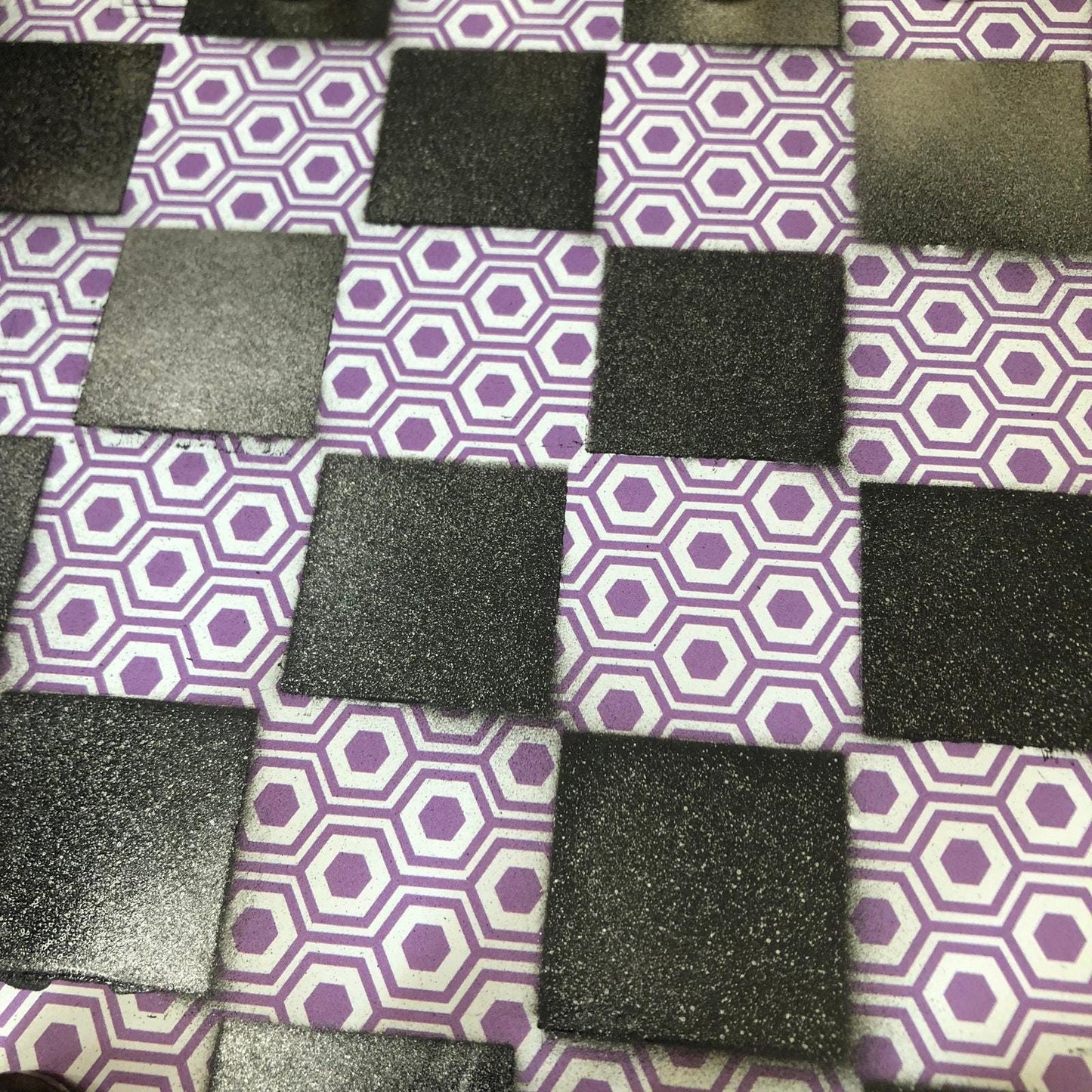 Scrapbook Chess Set - Purple Hexagon Pattern