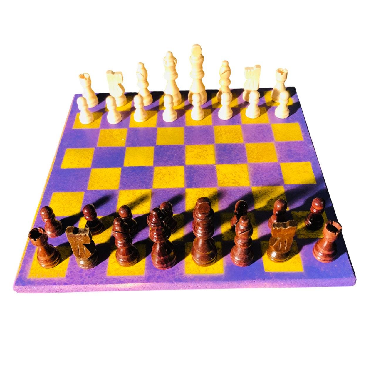 Chess Set - Purple & Yellow