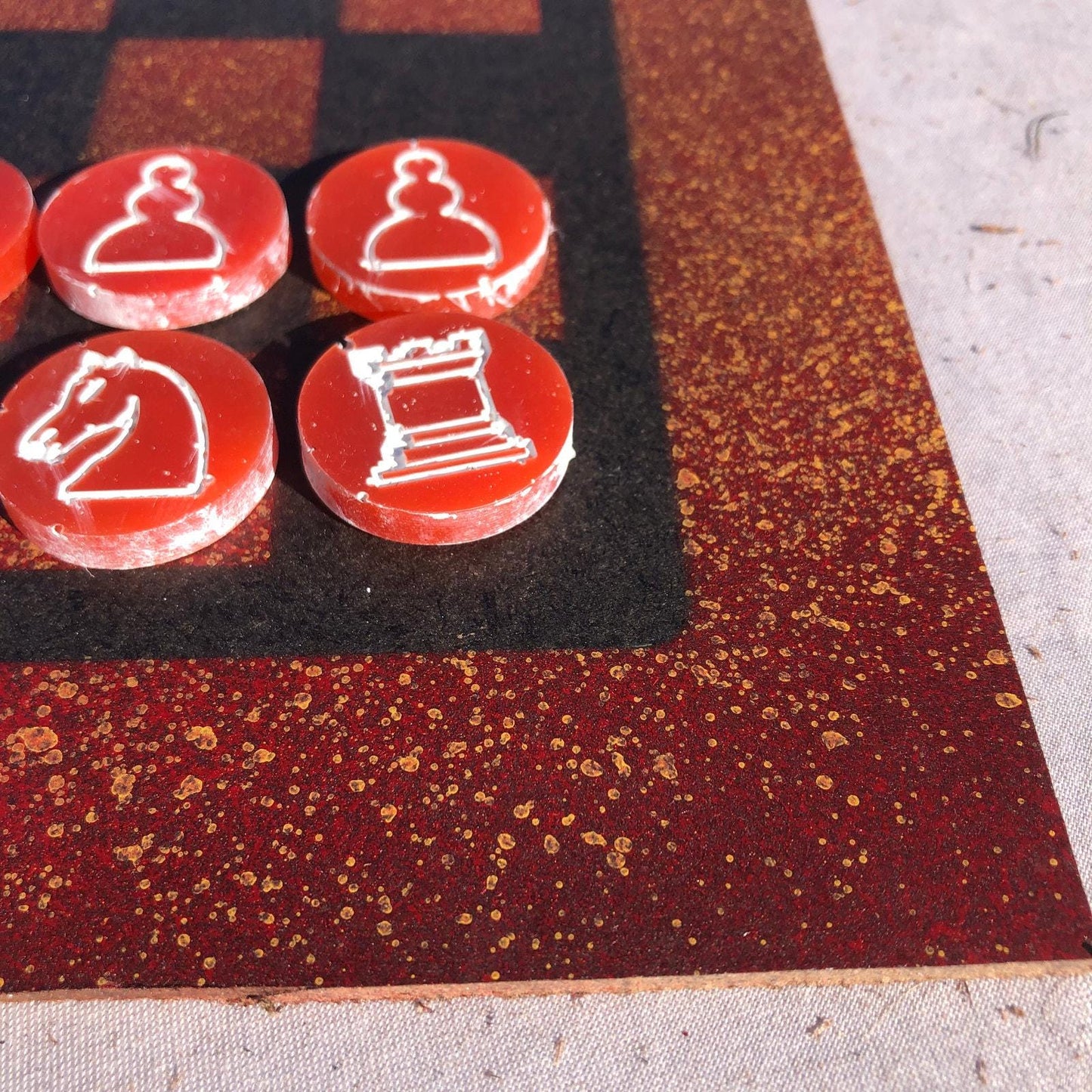 Chess Set - Bronze Red