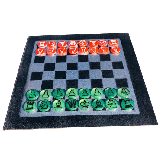 Chess Set - Green & Red