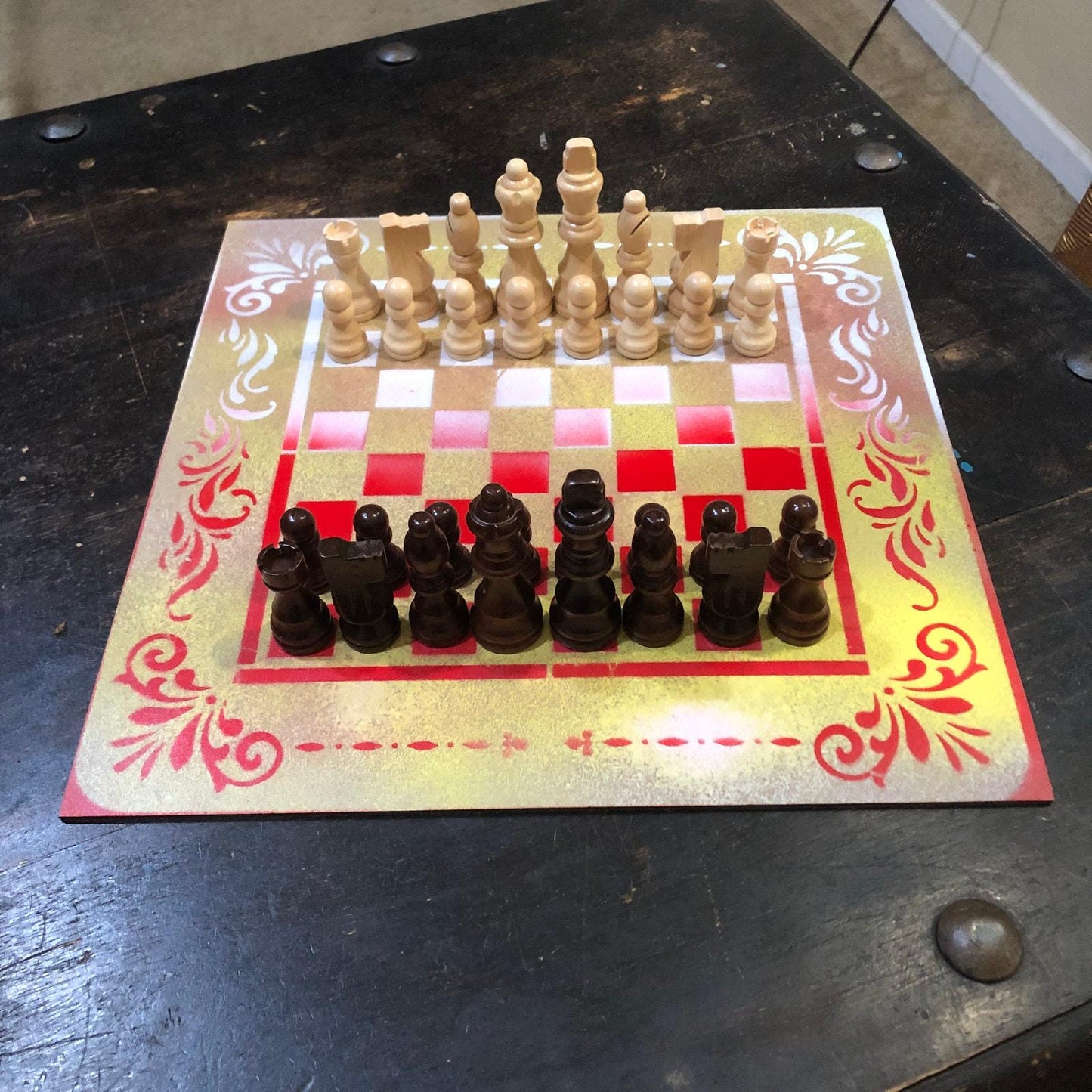 Chess Set - Golden Yellow Red