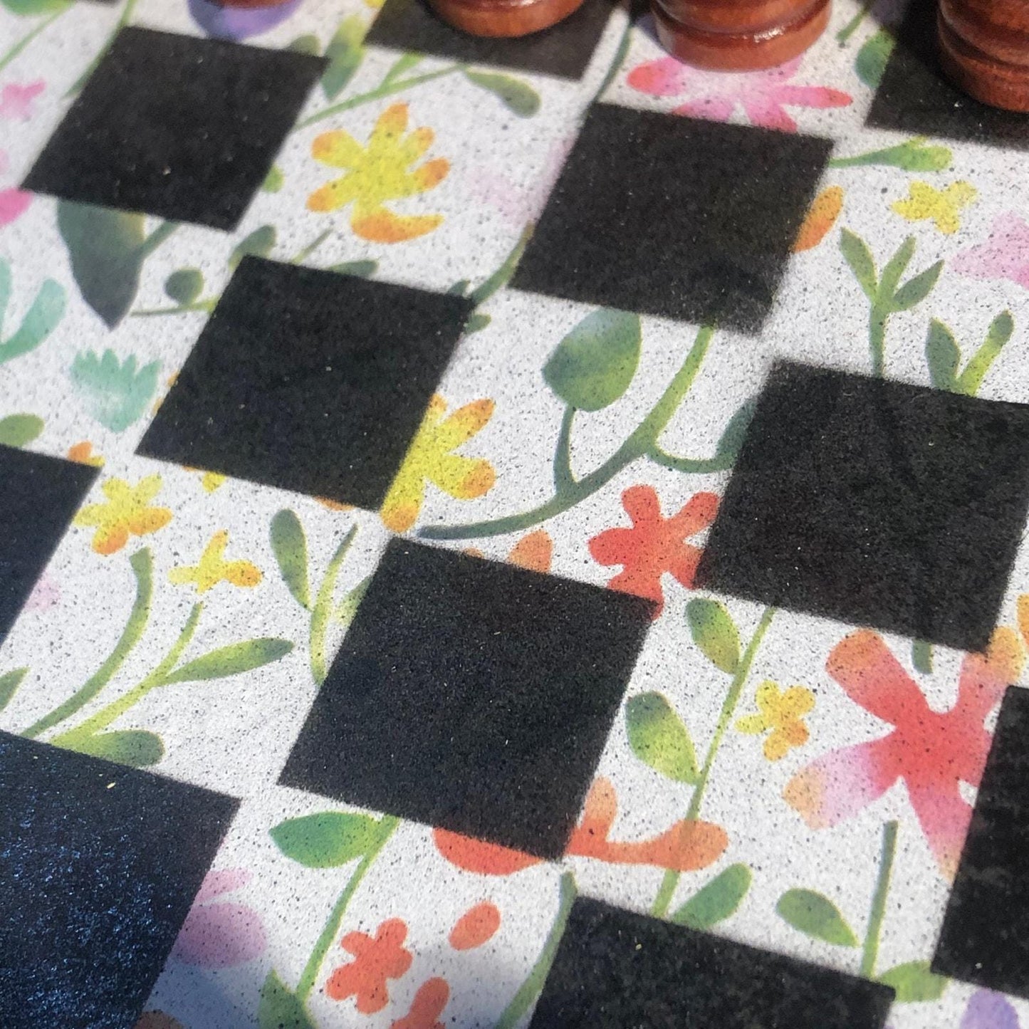 Scrapbook Chess Set - Colorful Flower