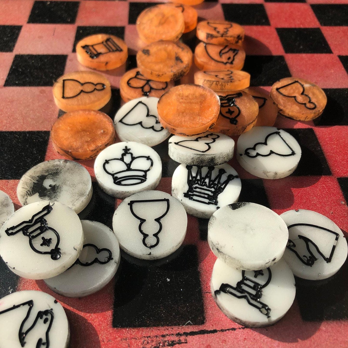 Chess Set - Peach Pink/Orange