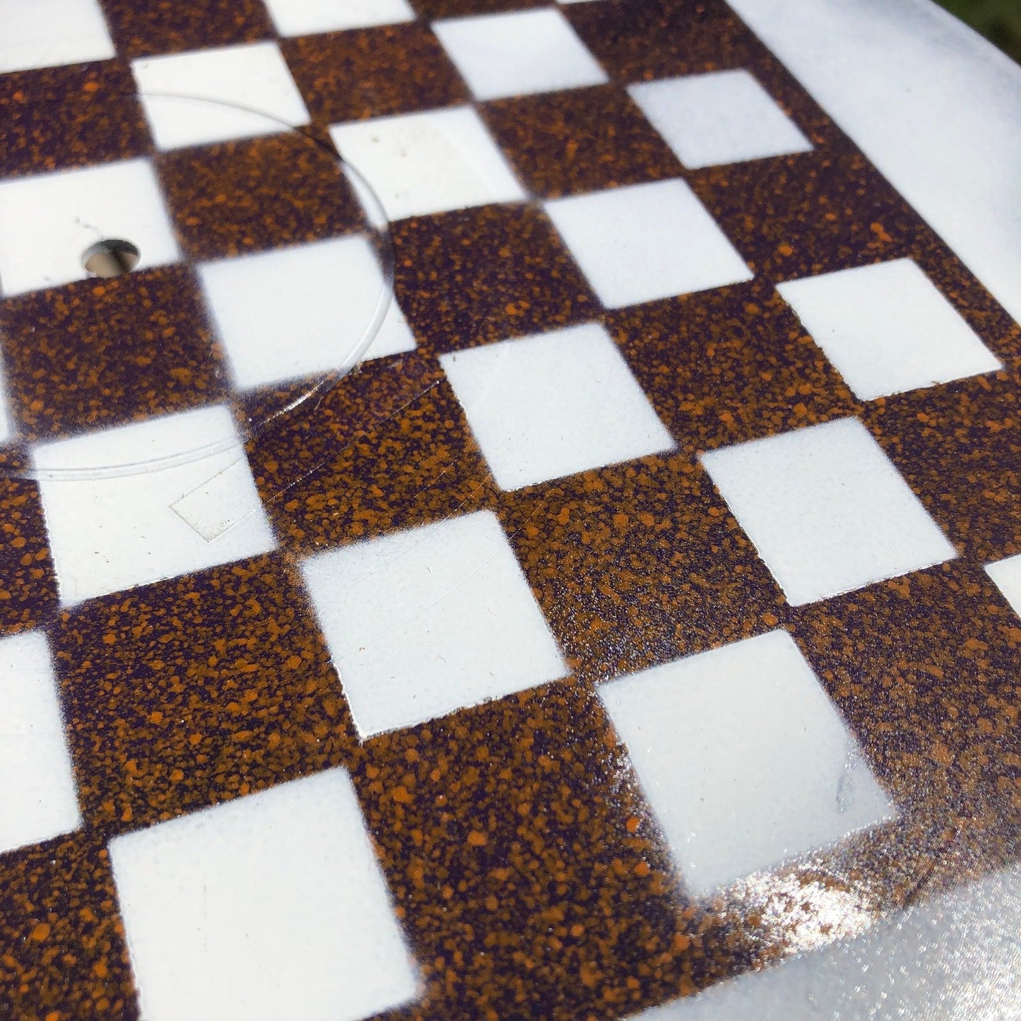 Vinyl Chess Set -  Brown Orange Drizzle