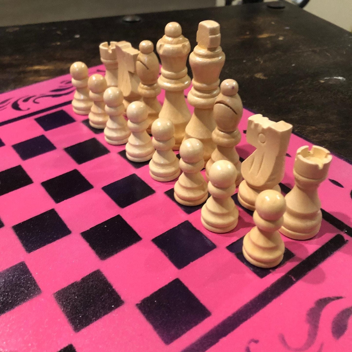 Chess Set - Hot Pink & Black