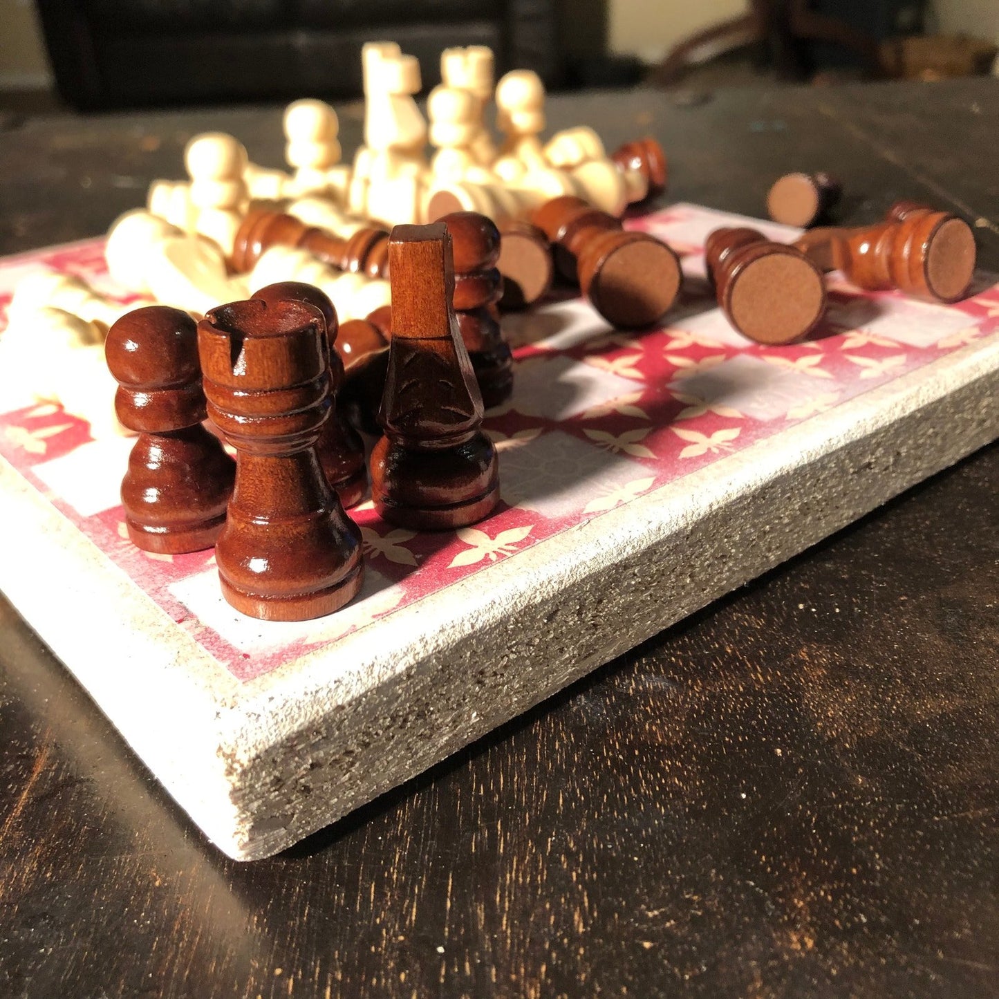 Scrapbook Chess Set - Elegant Red