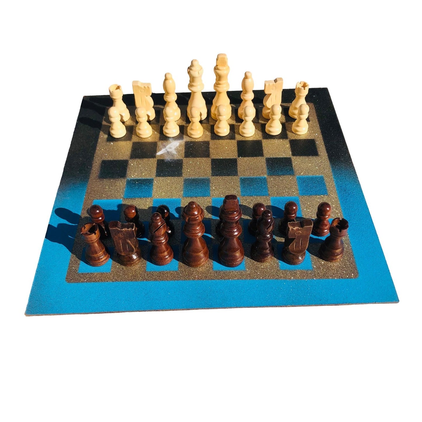 Chess Set - Blue Gold