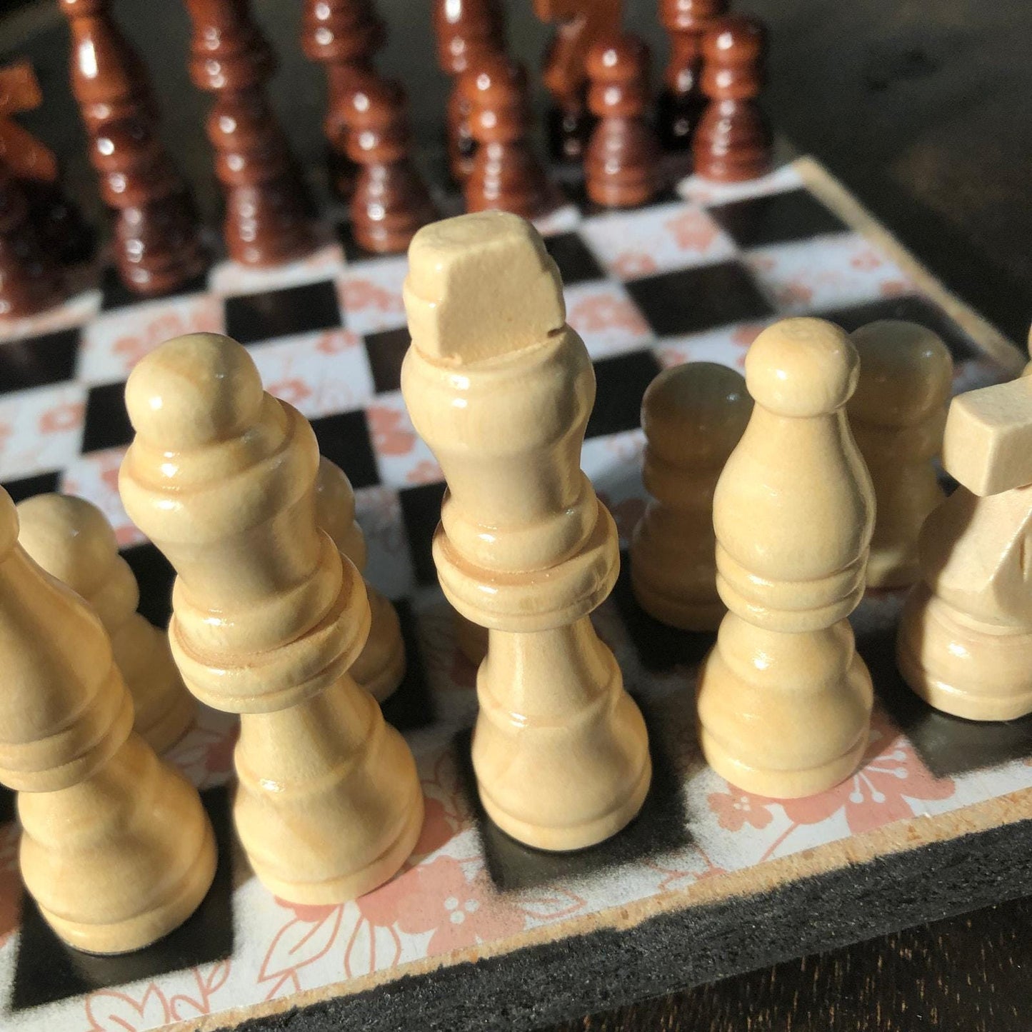 Scrapbook Chess Set - Peach Flower