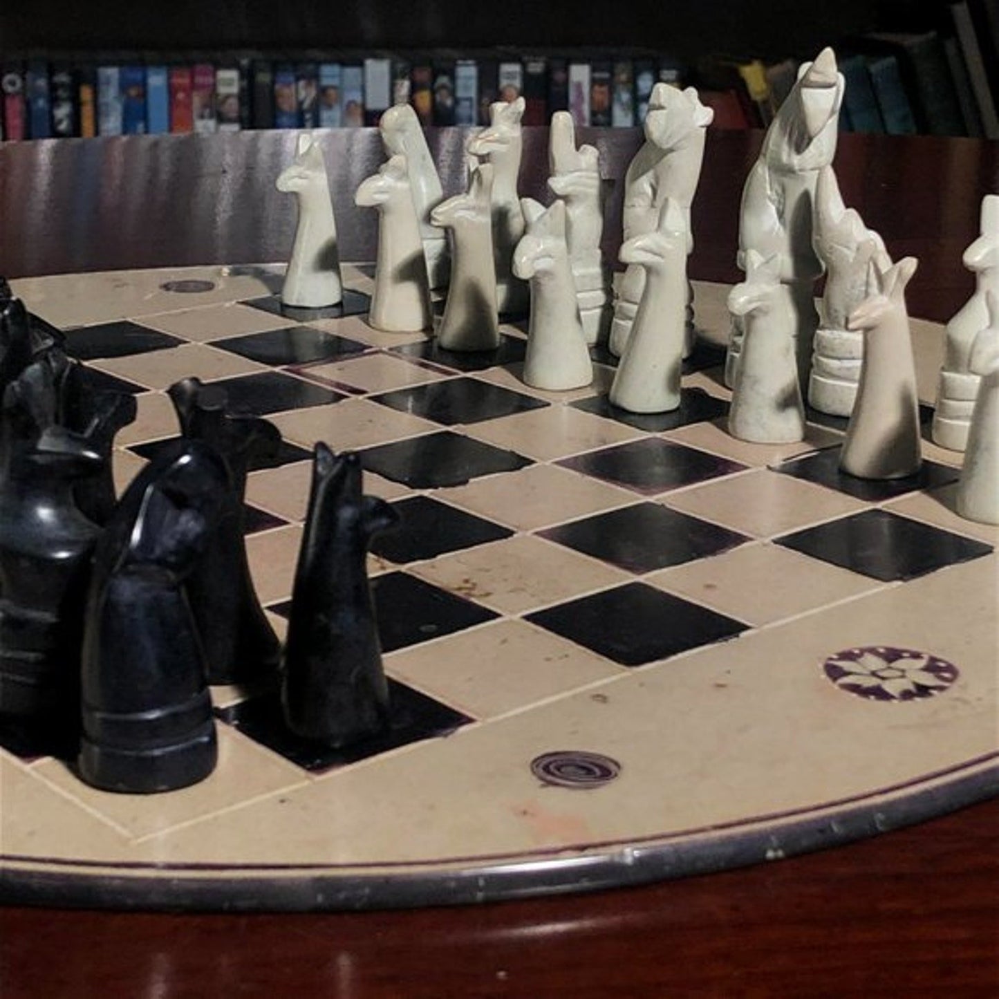 African Vintage Chess Set - Old Kenyan Chess Board