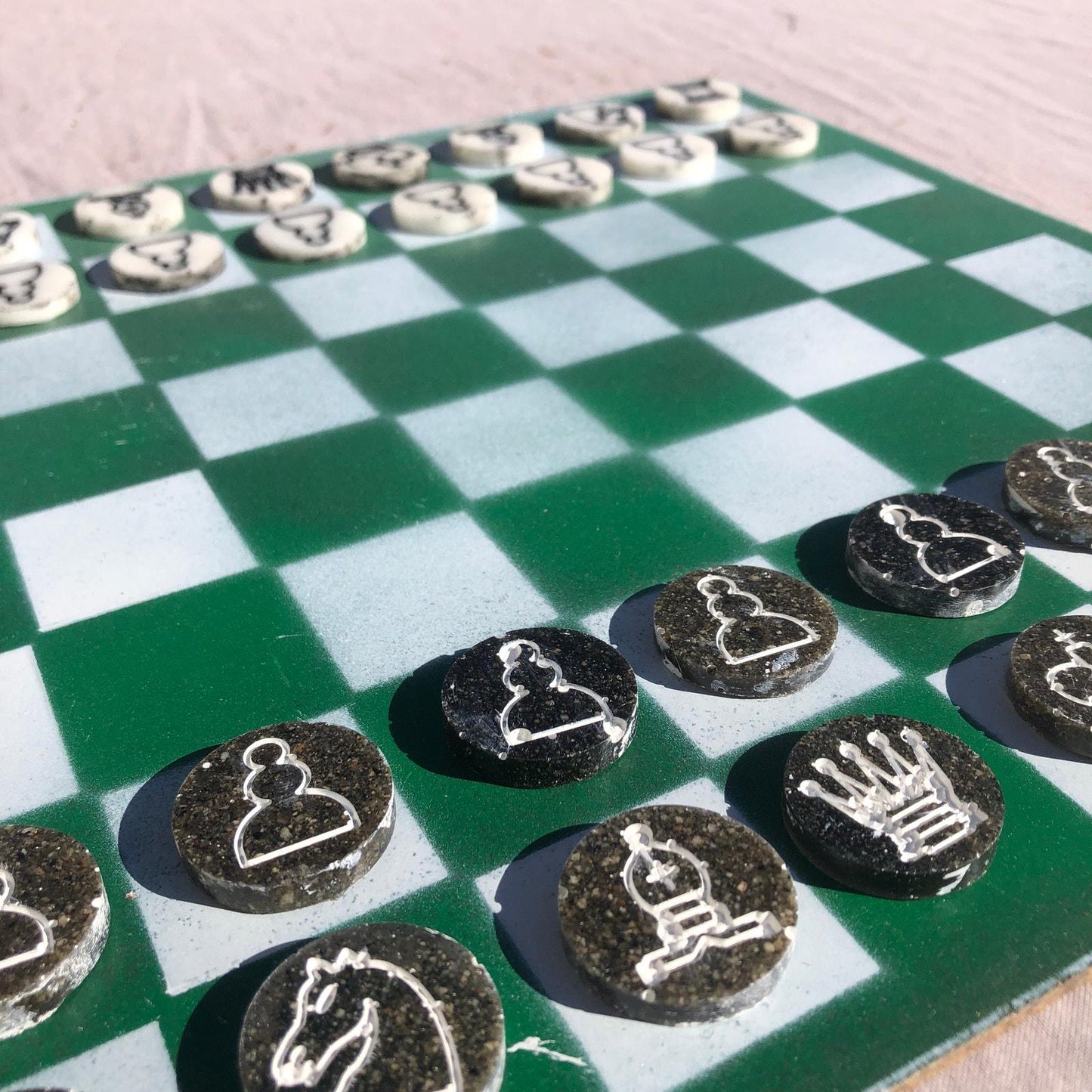 Chess Set - Green & White