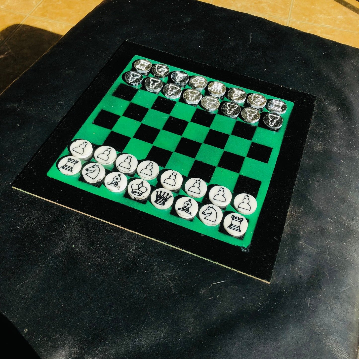 Chess Set - Green & Black