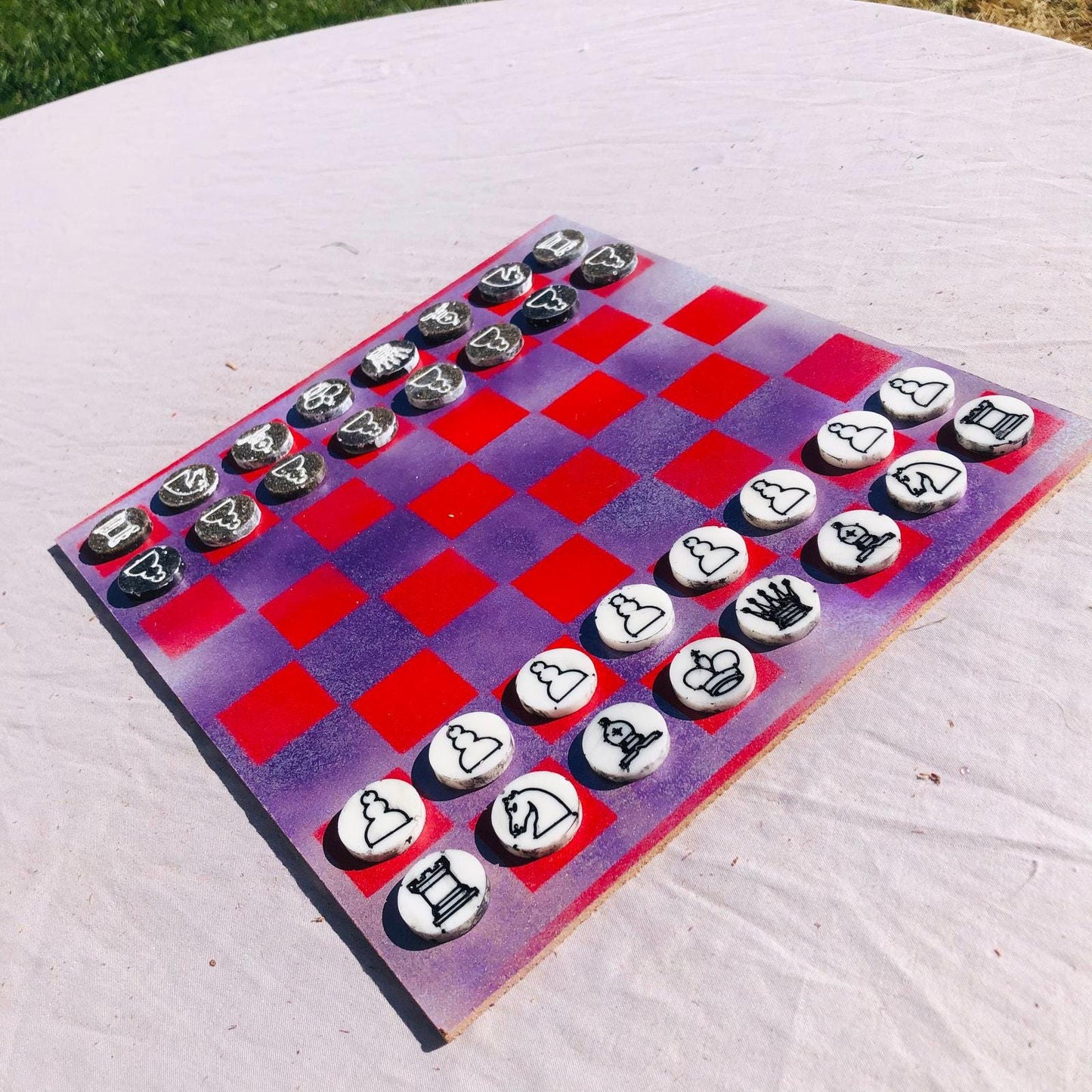 Chess Set - Purple & Red