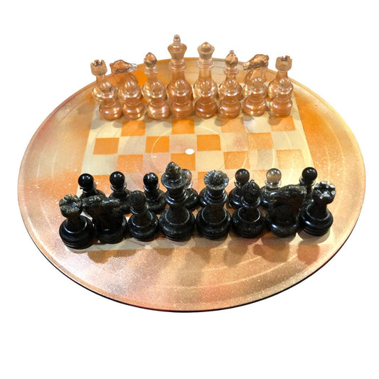 Vinyl Chess Set - Golden Orange (Resin Pieces)