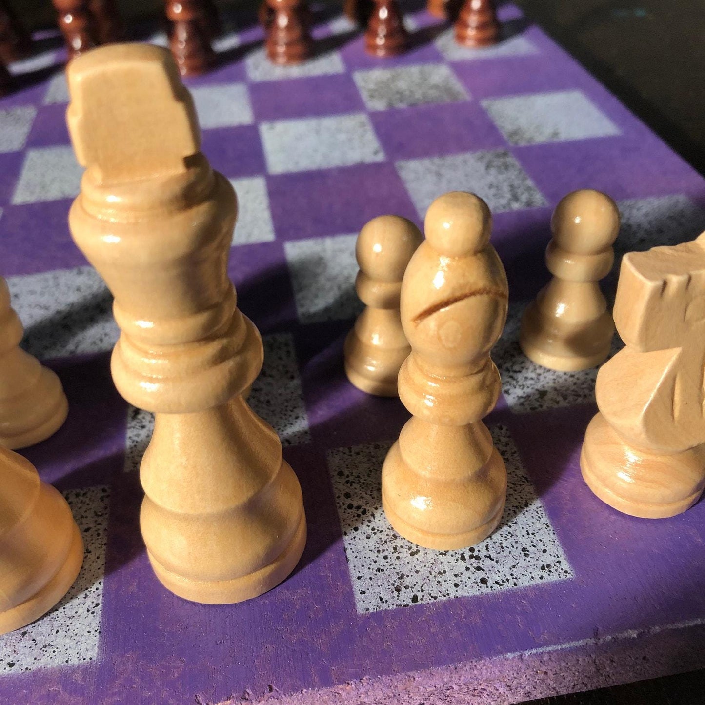 Chess Set - Purple White Sprinkled Edition