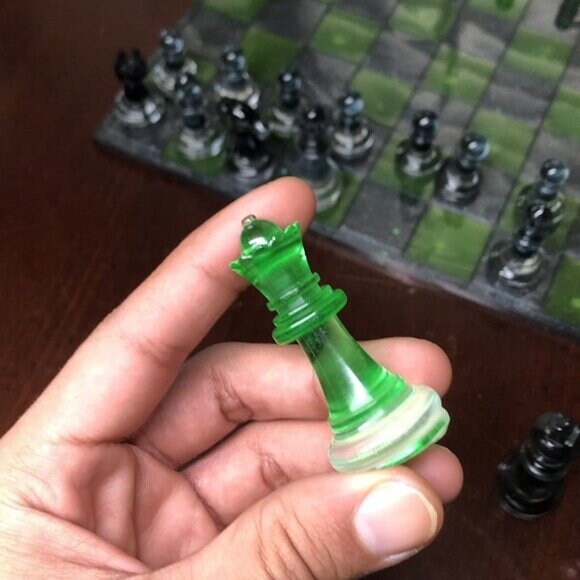 Handmade Resin Chess Set - Space Alien
