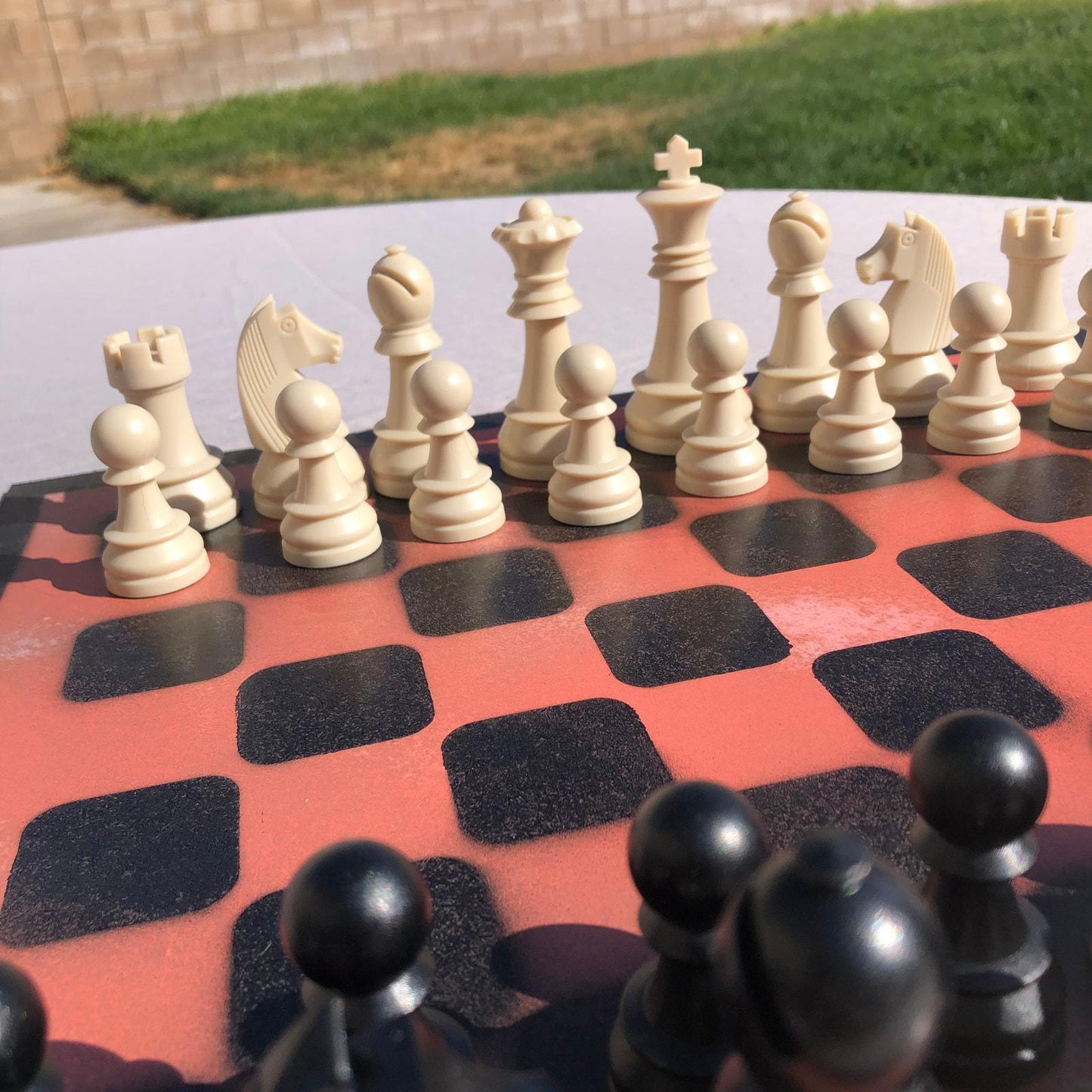 Large Chess Set - Peach Cream