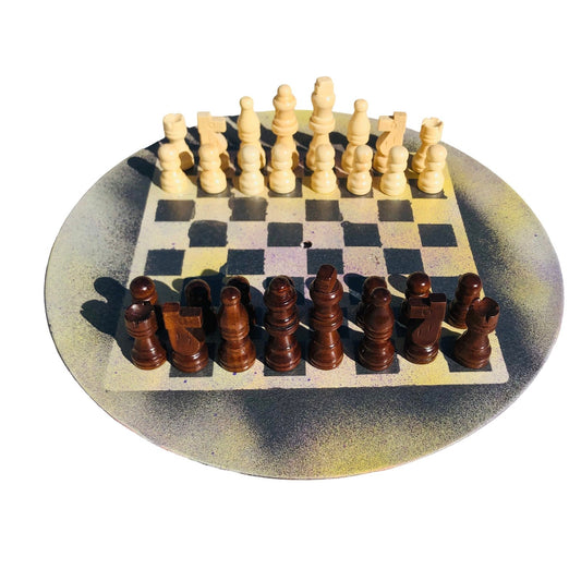 Vinyl Chess Set - Faded Chrome Yellow