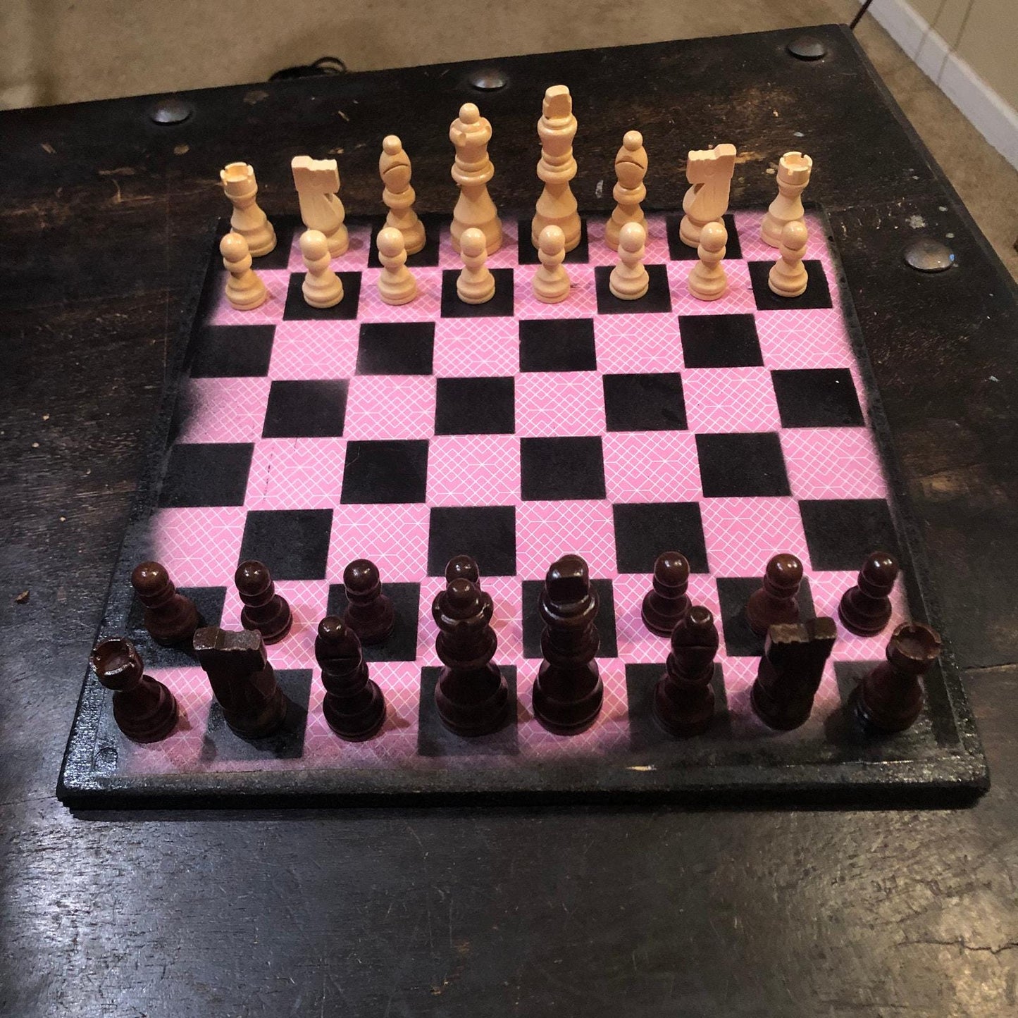 Scrapbook Chess Set - Pink Pattern