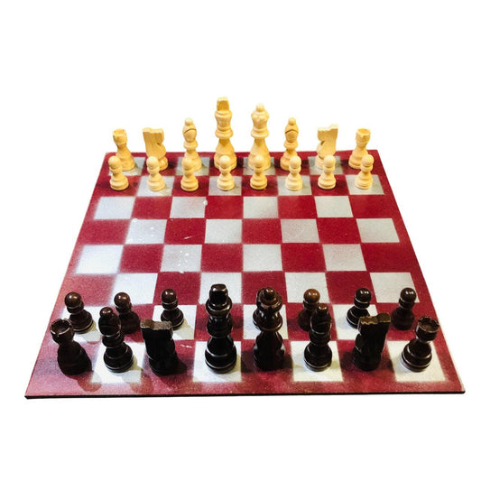 Chess Set - Red & Silver