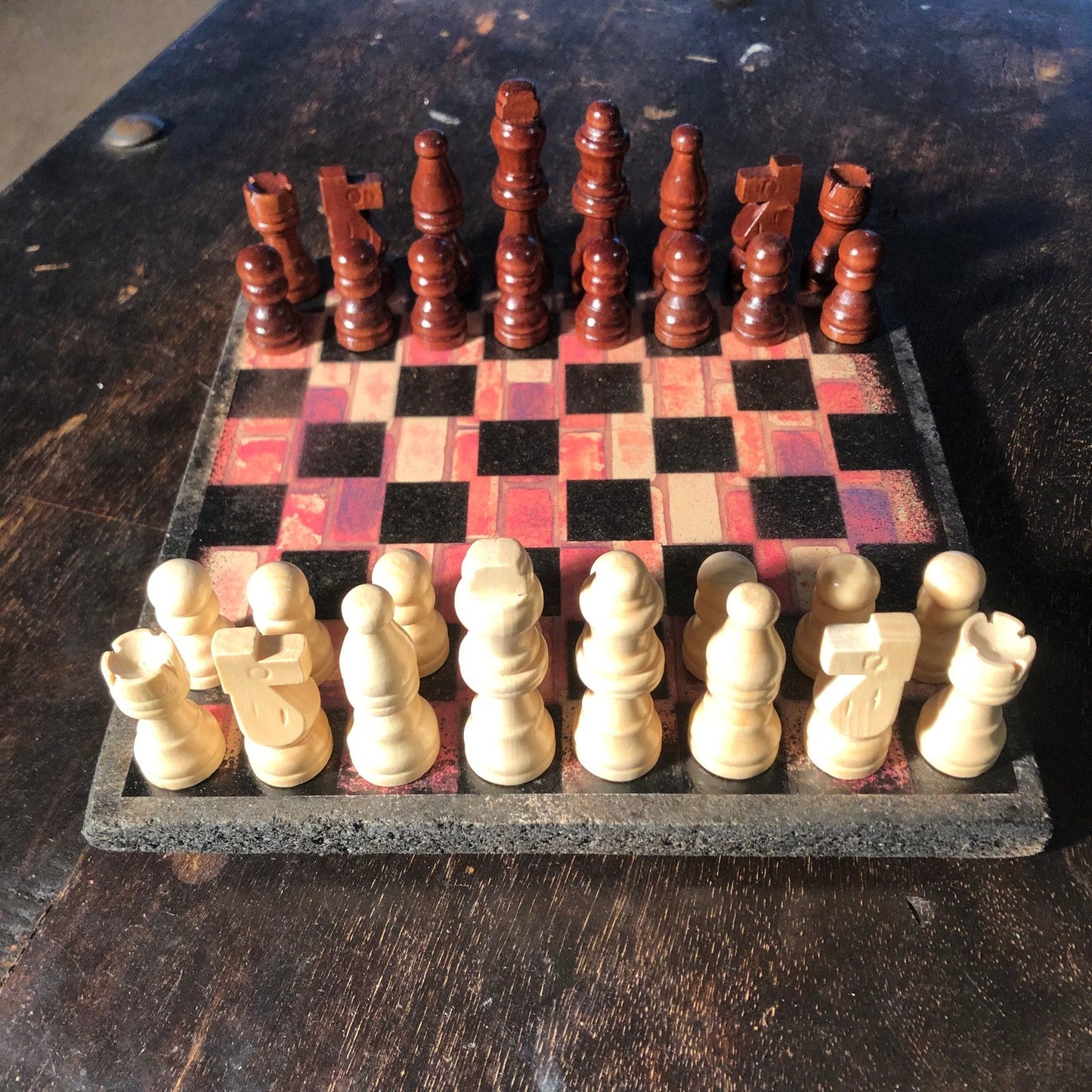 Scrapbook Chess Set - Red Bricks