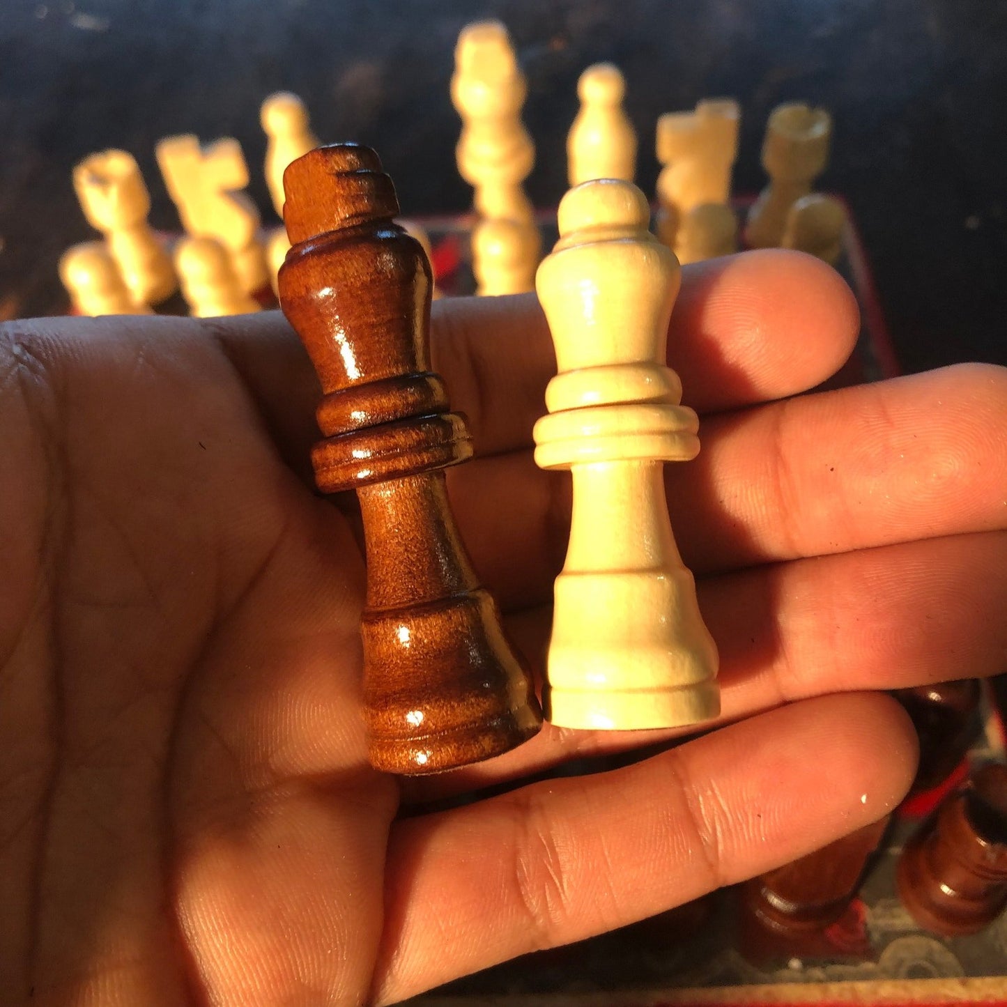 Scrapbook Chess Set - Red & Black