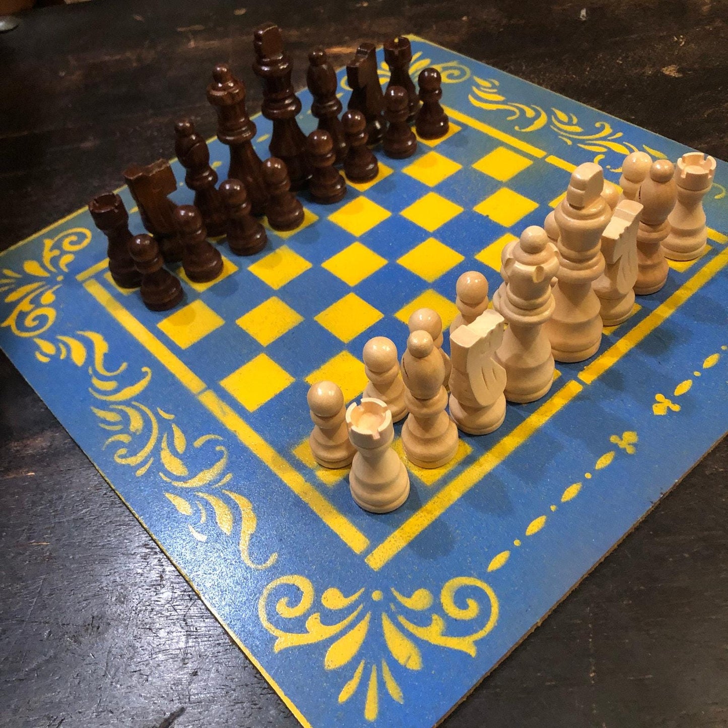 Chess Set - Yellow & Blue