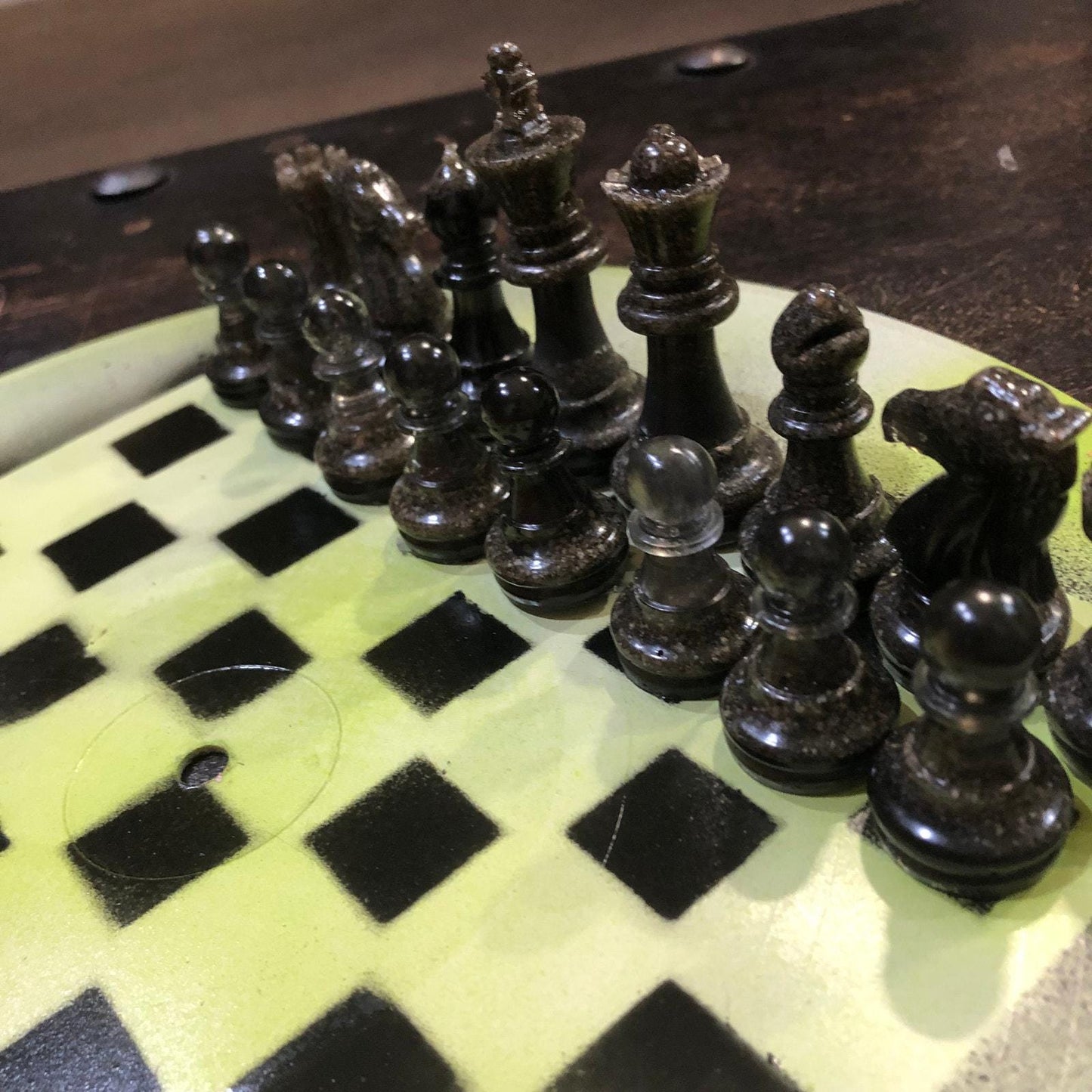 Vinyl Chess Set - Lemon Green (Resin Pieces)