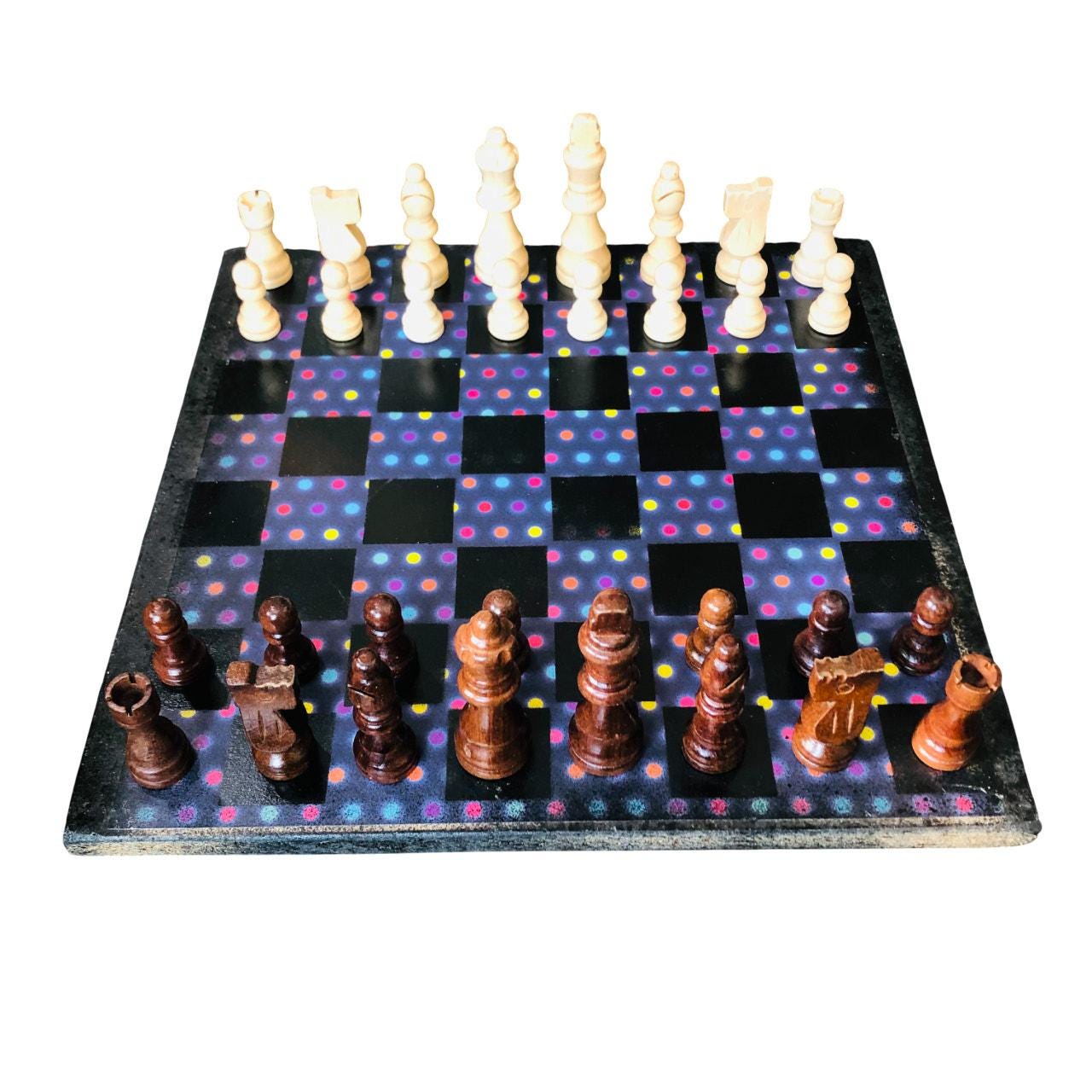 Scrapbook Chess Set - Midnight Polka Dots